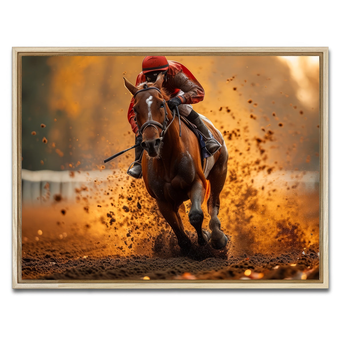 AUTO-MOCKUP WHITE | Jockey on horse racing | 1 Piece | Natural Framed Canvas | group=4x3