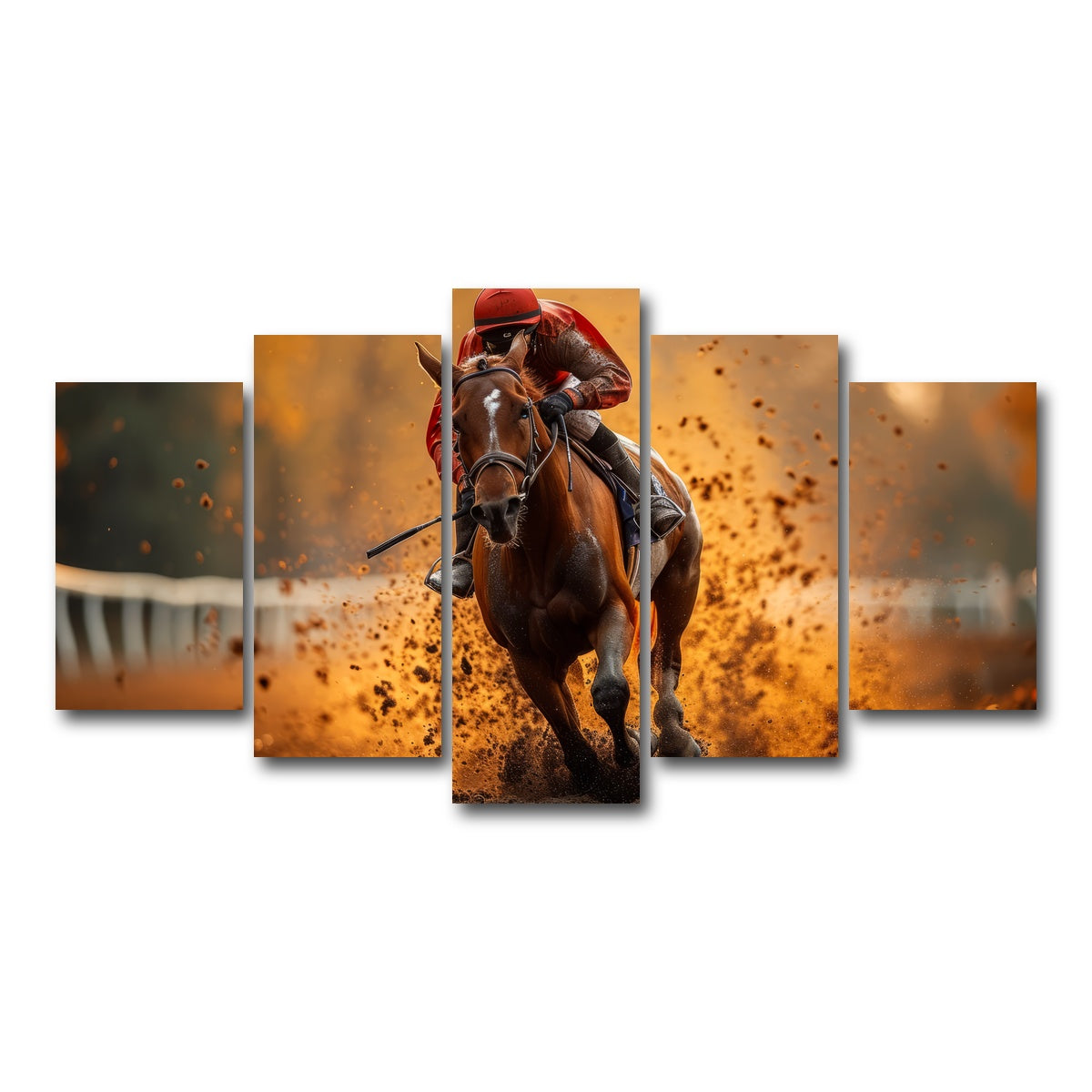AUTO-MOCKUP WHITE | Jockey on horse racing | 5 Piece | Gallery Wrap Canvas | group=5_normal