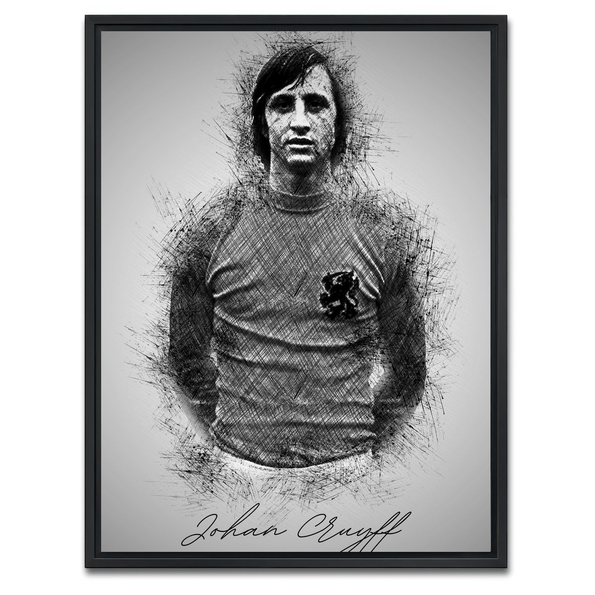AUTO-MOCKUP WHITE | Johan Cruyff | 1 Piece | Black Framed Canvas | group=3x4