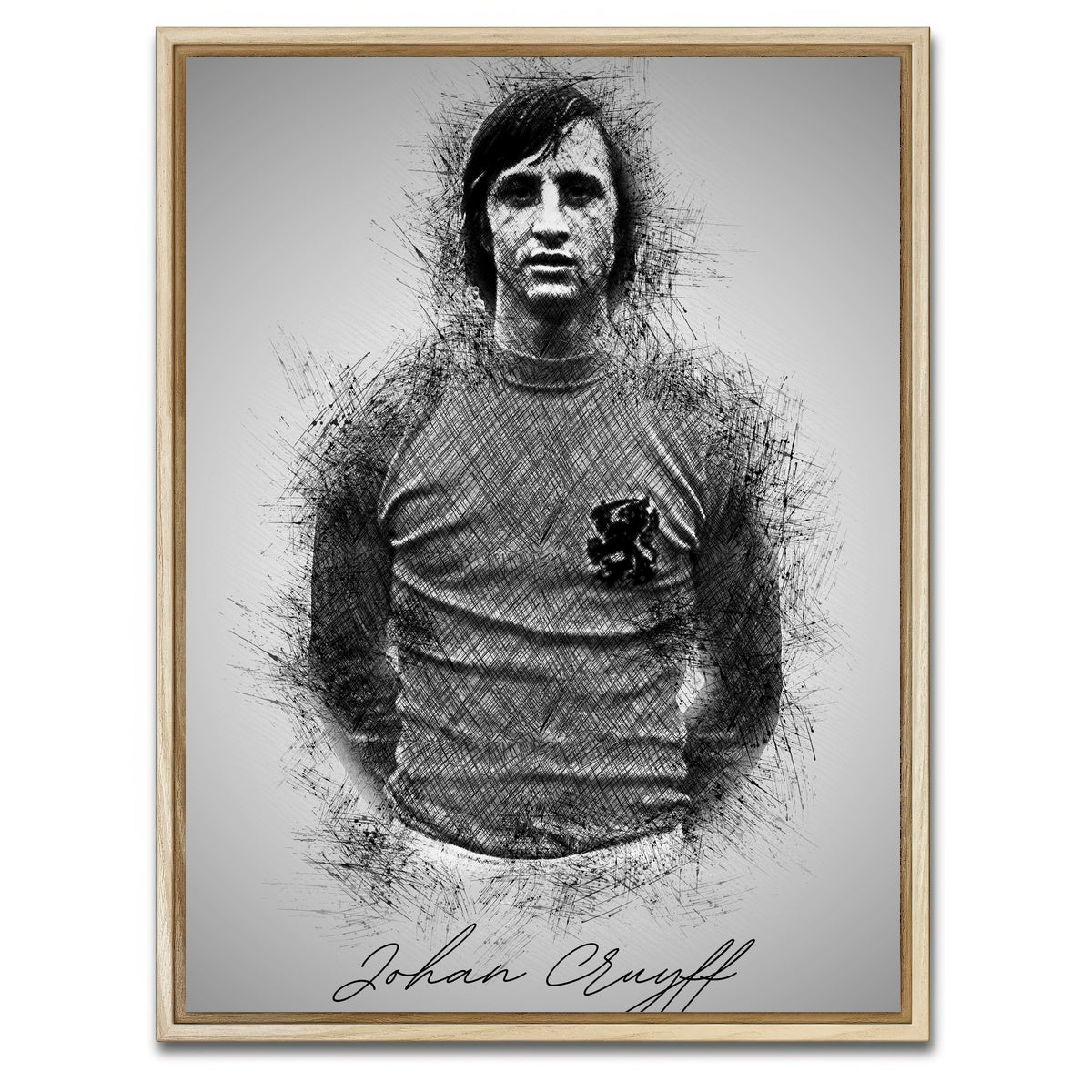AUTO-MOCKUP WHITE | Johan Cruyff | 1 Piece | Natural Framed Canvas | group=3x4