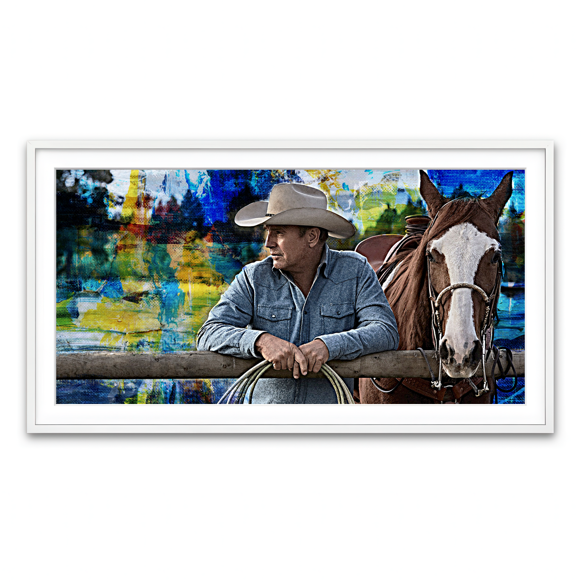 Framed Print 2x1 White