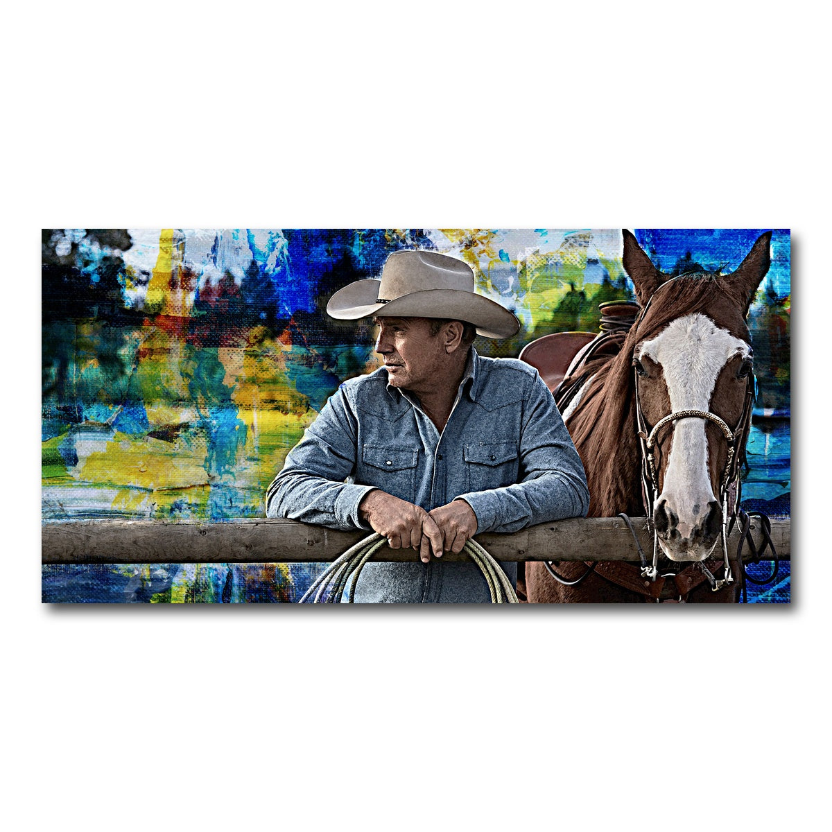 AUTO-MOCKUP WHITE | John Dutton & Horse | 1 Piece | Gallery Wrap Canvas | group=2x1