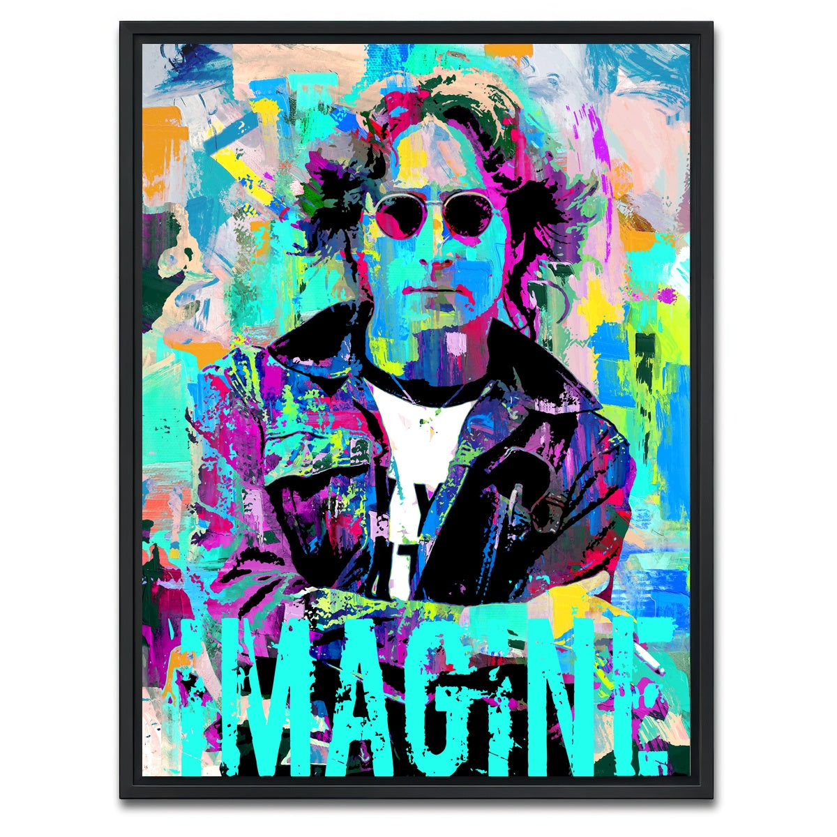 AUTO-MOCKUP WHITE | John Lennon Imagine | 1 Piece | Black Framed Canvas | group=3x4