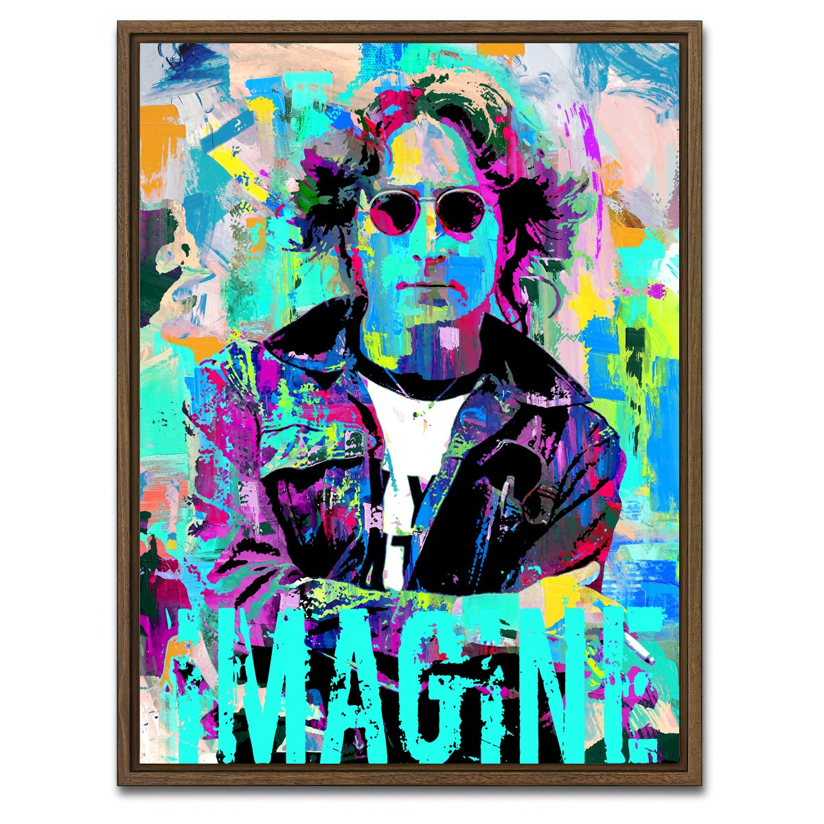 AUTO-MOCKUP WHITE | John Lennon Imagine | 1 Piece | Walnut Framed Canvas | group=3x4