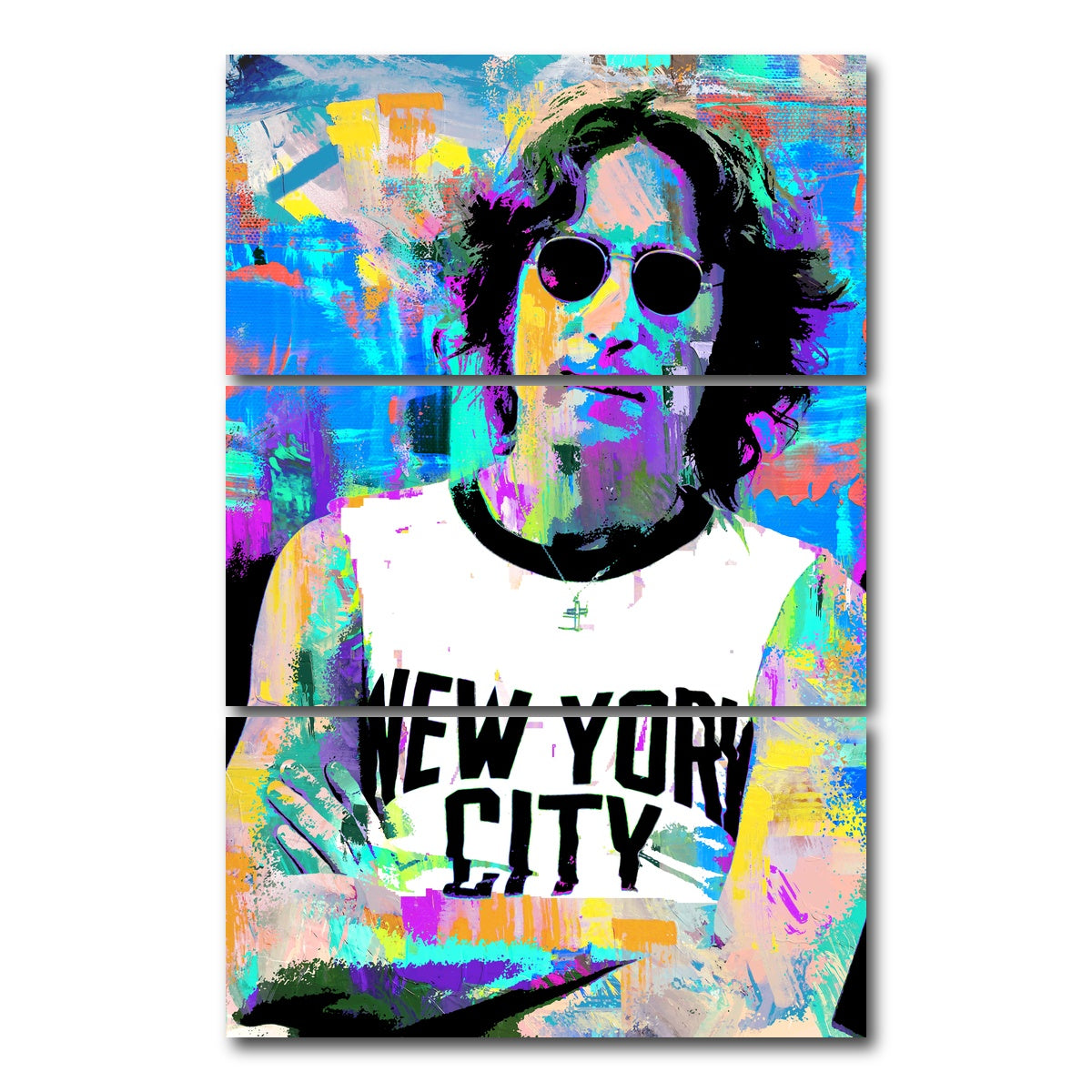 AUTO-MOCKUP WHITE | John Lennon NYC | 3 Piece | Gallery Wrap Canvas | group=12x24_stacked