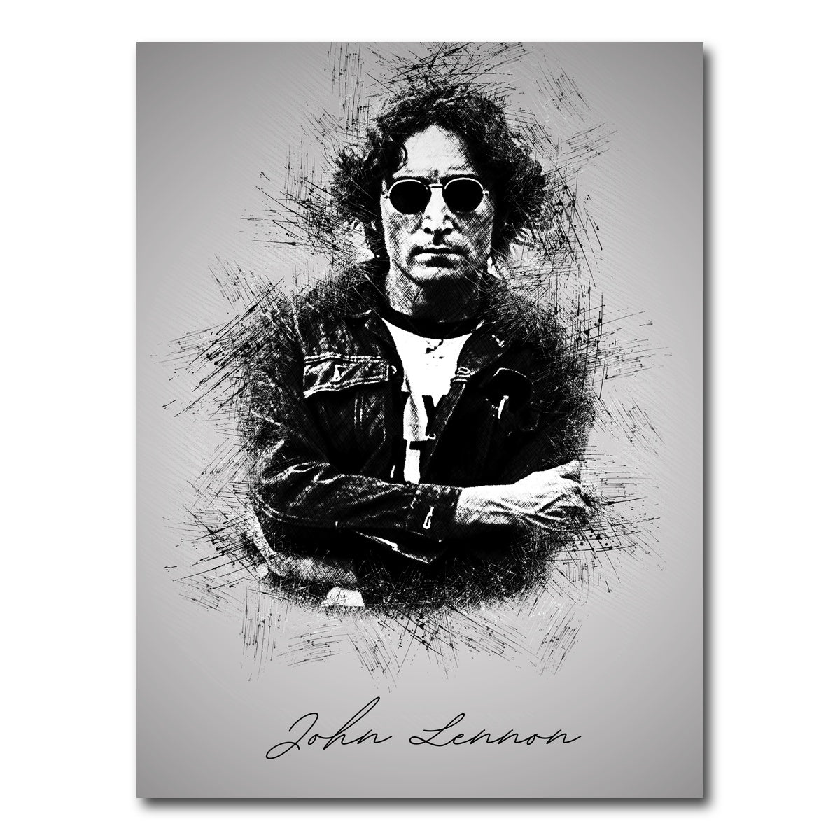 AUTO-MOCKUP WHITE | John Lennon Sketch | 1 Piece | Gallery Wrap Canvas | group=3x4