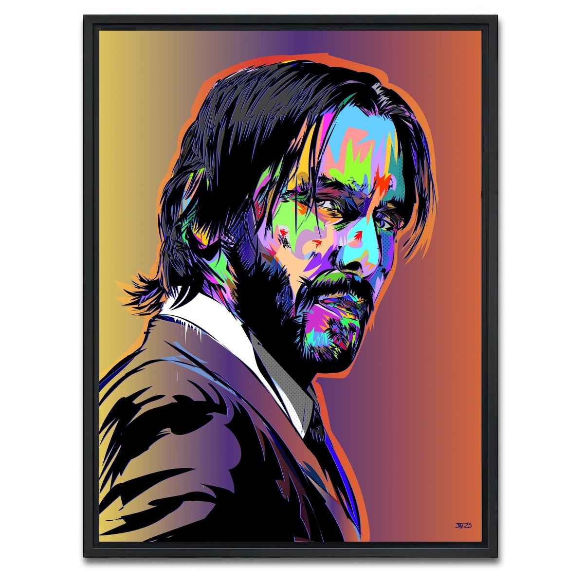 AUTO-MOCKUP WHITE | John Wick Colors | 1 Piece | Black Framed Canvas | group=3x4