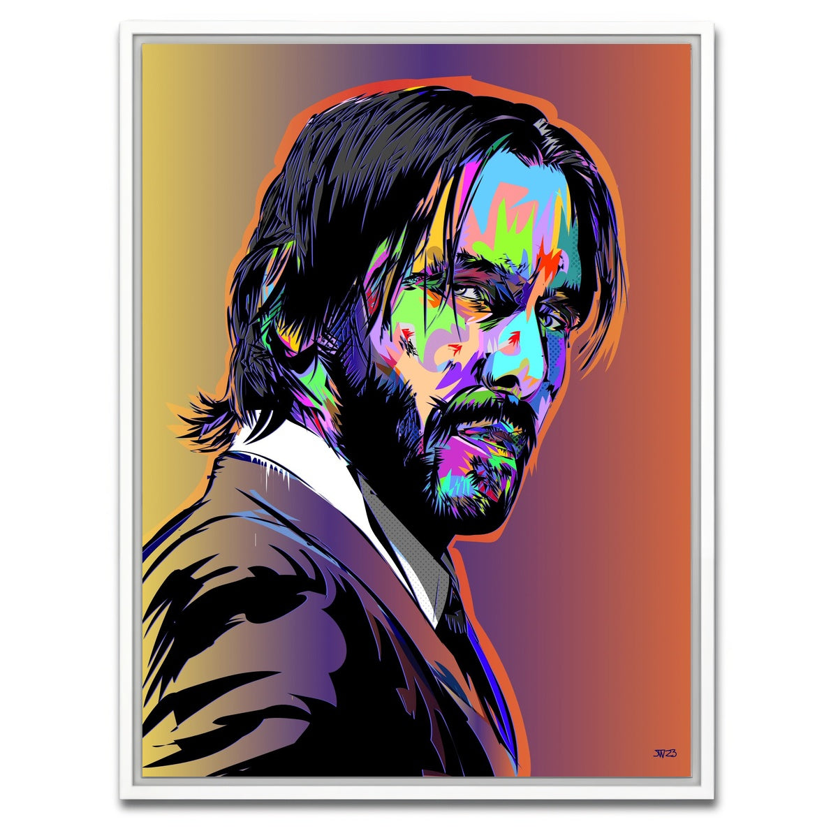 AUTO-MOCKUP WHITE | John Wick Colors | 1 Piece | White Framed Canvas | group=3x4