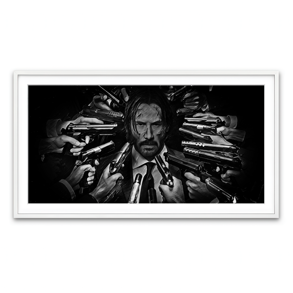 Framed Print 2x1 White