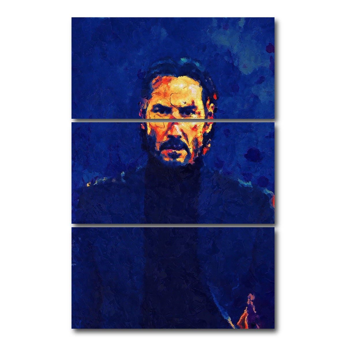AUTO-MOCKUP WHITE | John Wick Painting | 3 Piece | Gallery Wrap Canvas | group=12x24_stacked