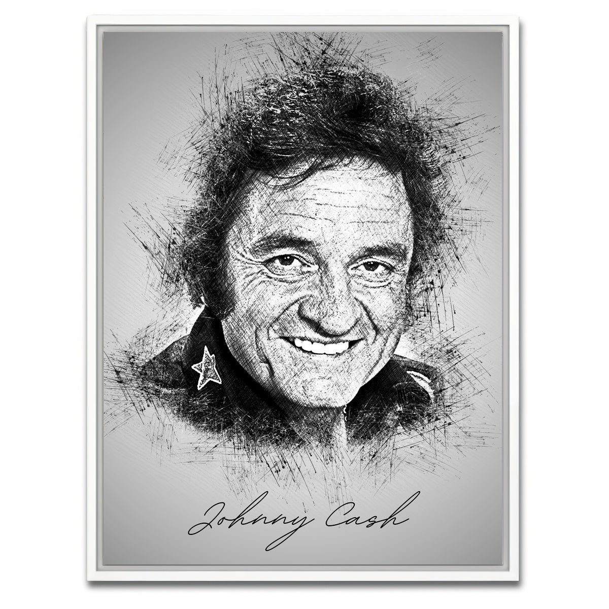 AUTO-MOCKUP WHITE | Johnny Cash | 1 Piece | White Framed Canvas | group=3x4
