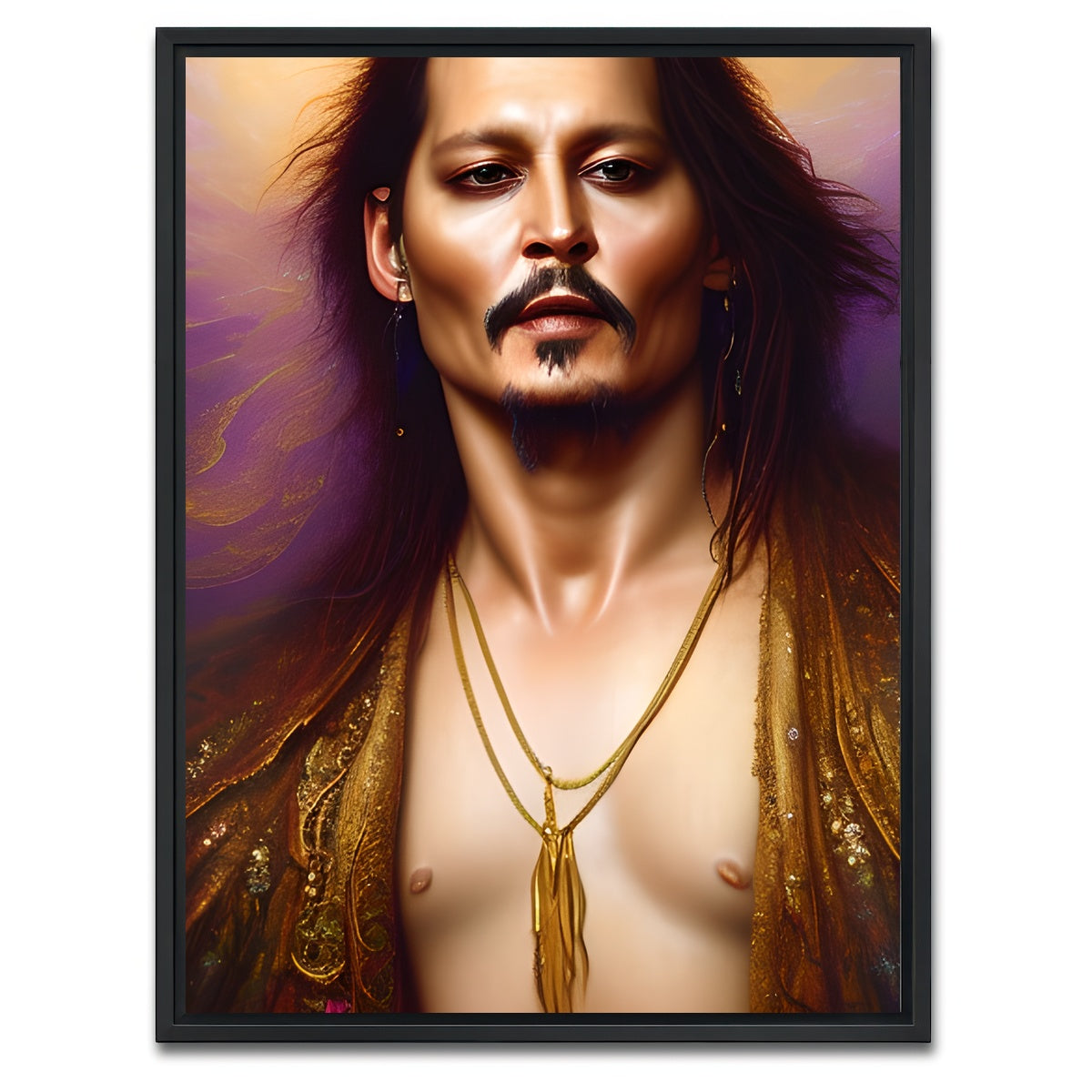 AUTO-MOCKUP WHITE | Johnny Depp Sexy | 1 Piece | Black Framed Canvas | group=3x4
