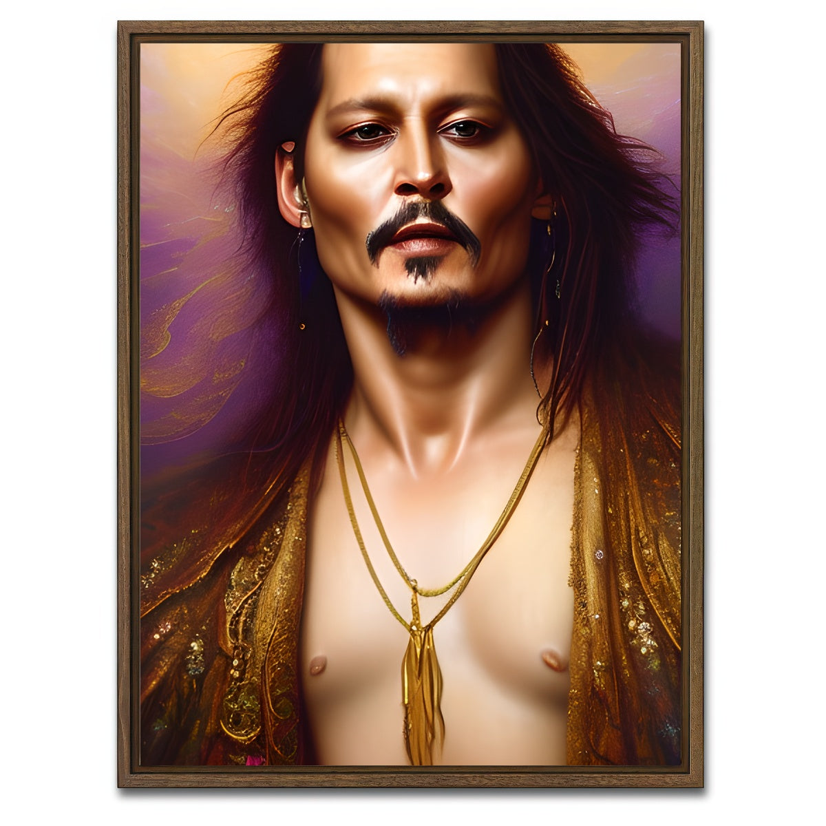 AUTO-MOCKUP WHITE | Johnny Depp Sexy | 1 Piece | Walnut Framed Canvas | group=3x4