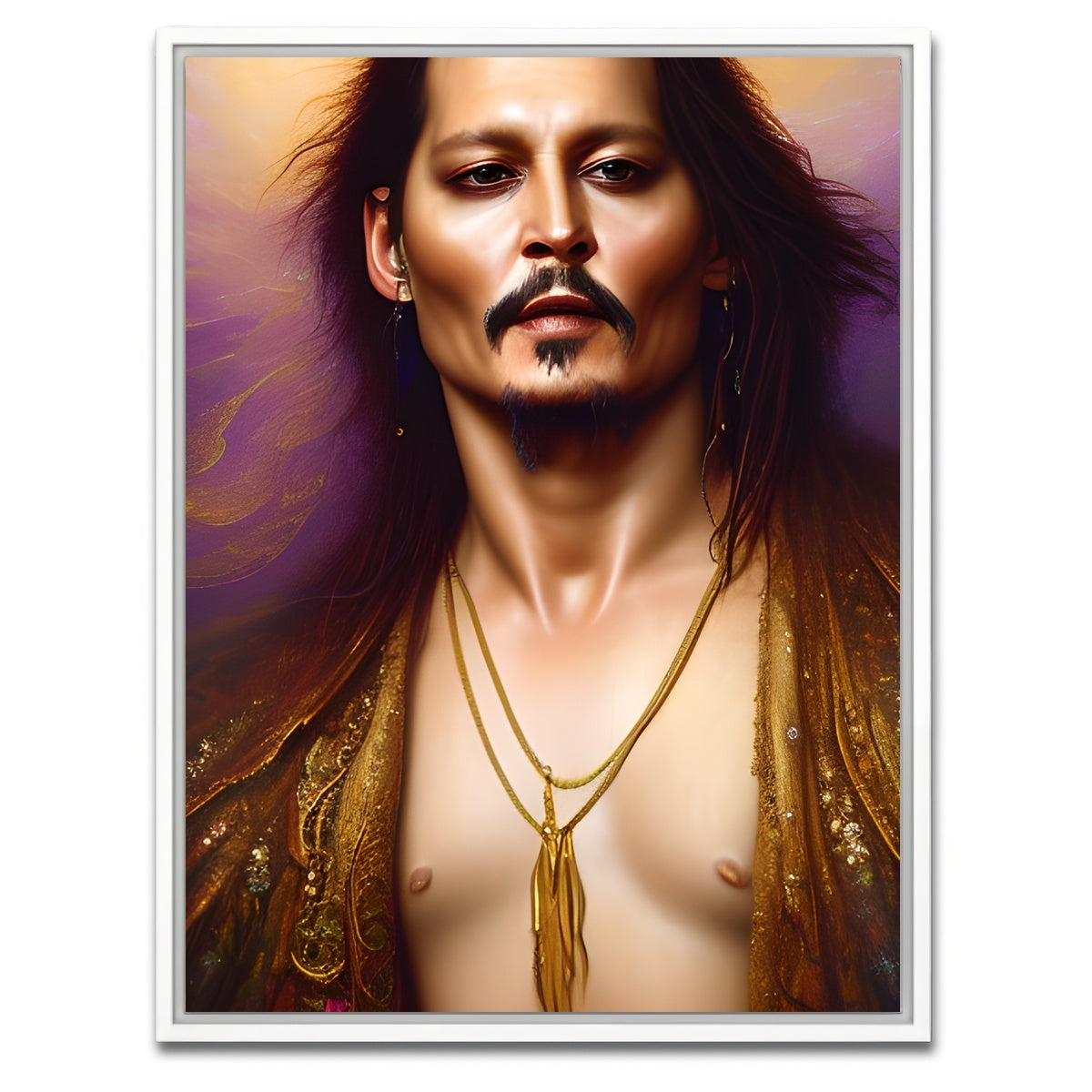 AUTO-MOCKUP WHITE | Johnny Depp Sexy | 1 Piece | White Framed Canvas | group=3x4