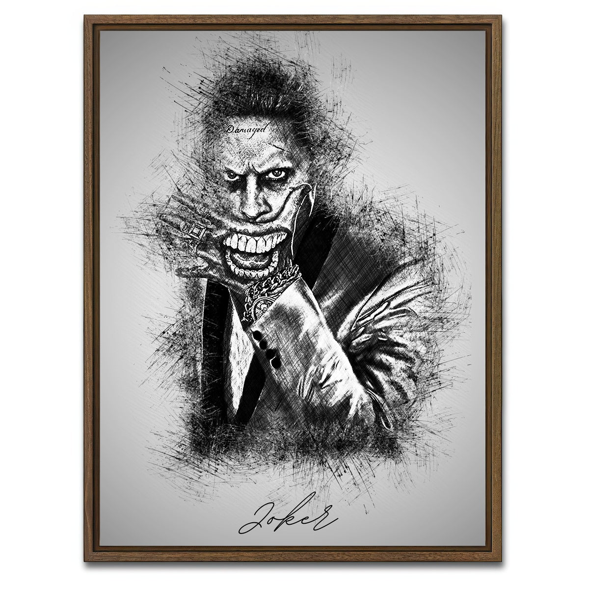AUTO-MOCKUP WHITE | Joker 2 | 1 Piece | Walnut Framed Canvas | group=3x4