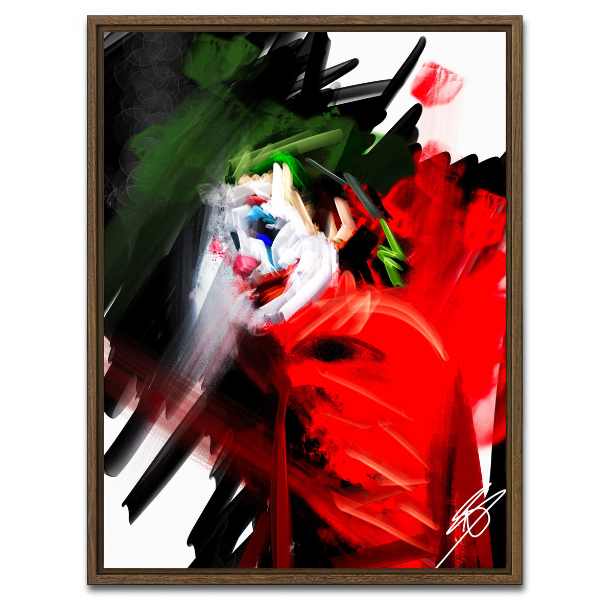 AUTO-MOCKUP WHITE | Joker Abstract | 1 Piece | Walnut Framed Canvas | group=3x4
