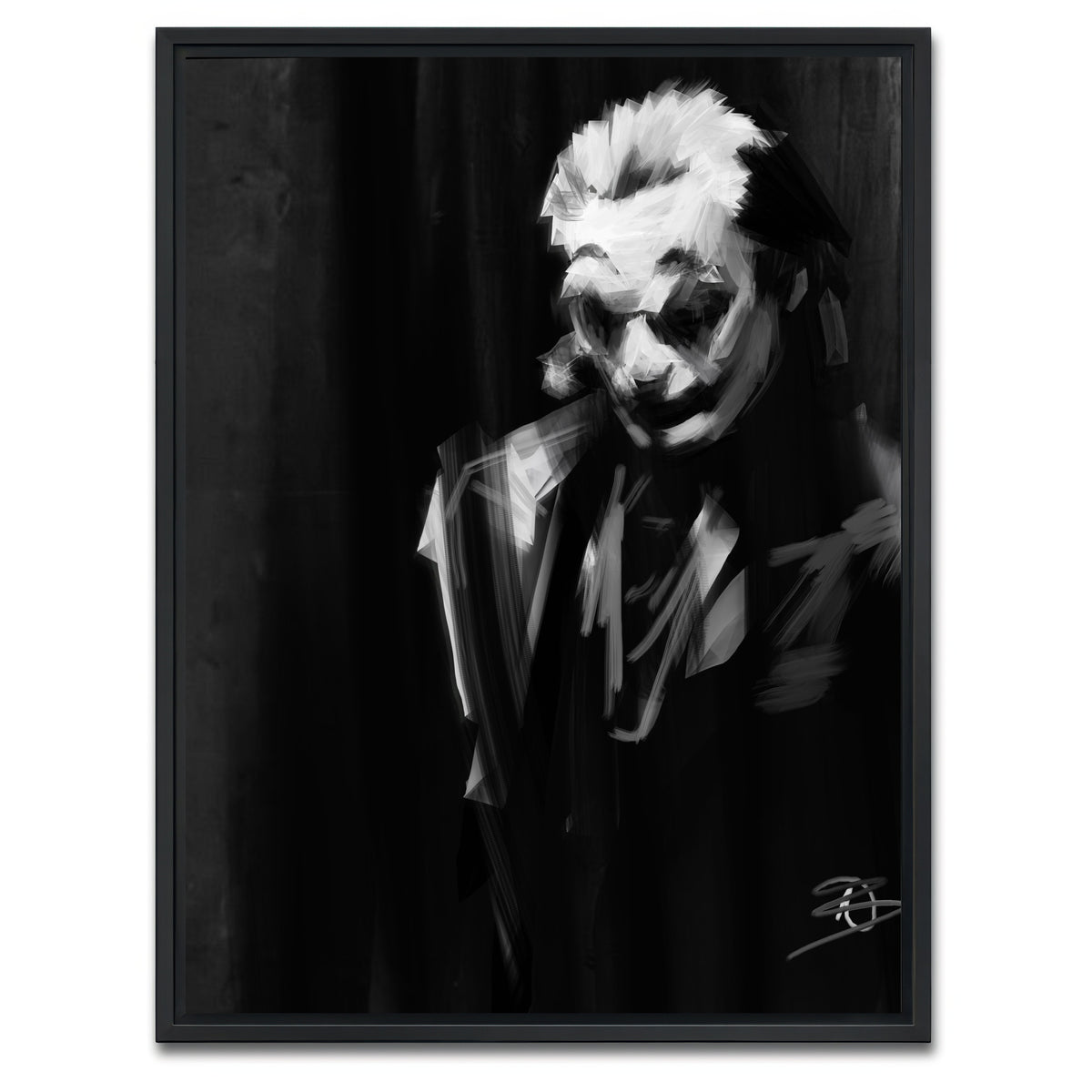 AUTO-MOCKUP WHITE | Joker Black and White | 1 Piece | Black Framed Canvas | group=3x4
