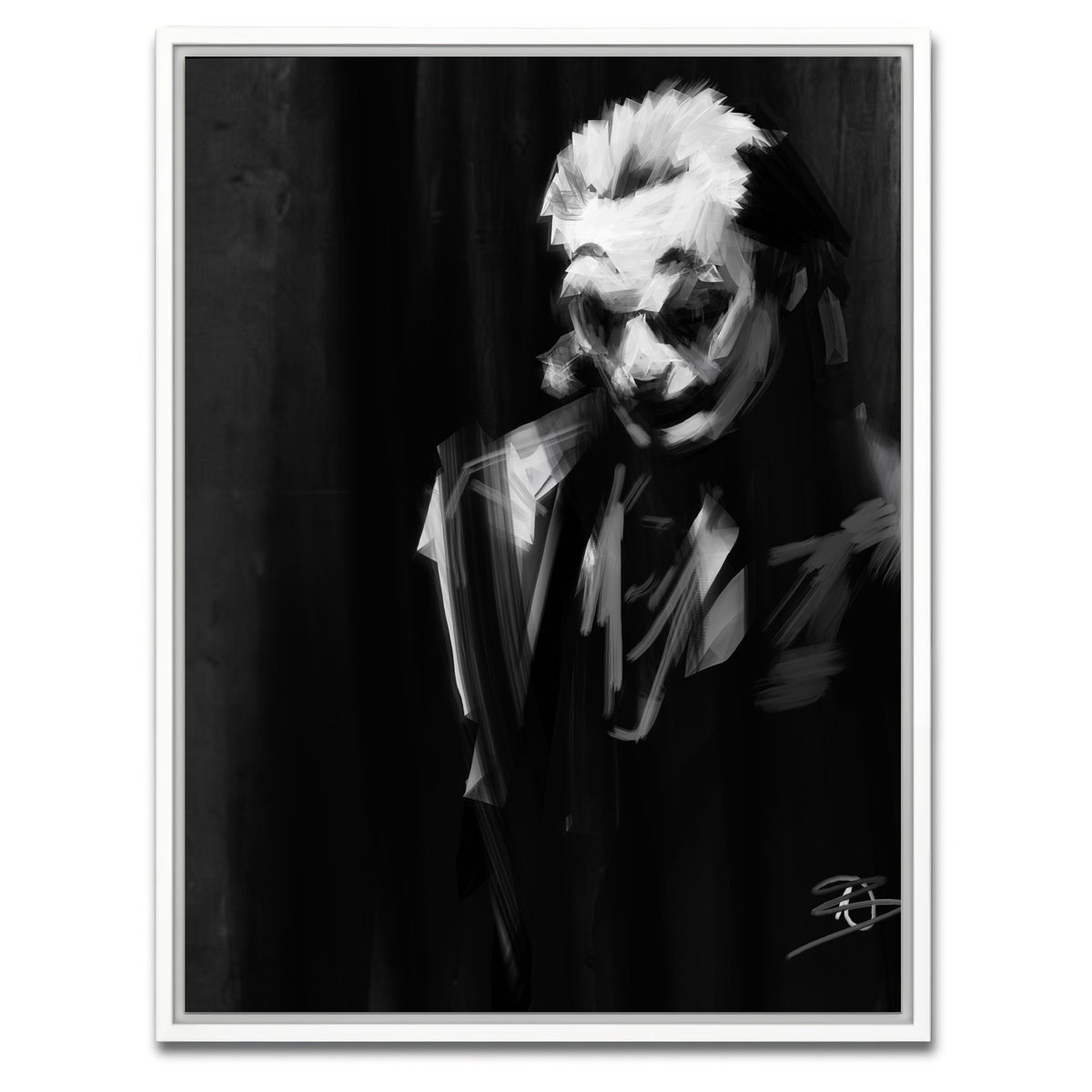AUTO-MOCKUP WHITE | Joker Black and White | 1 Piece | White Framed Canvas | group=3x4