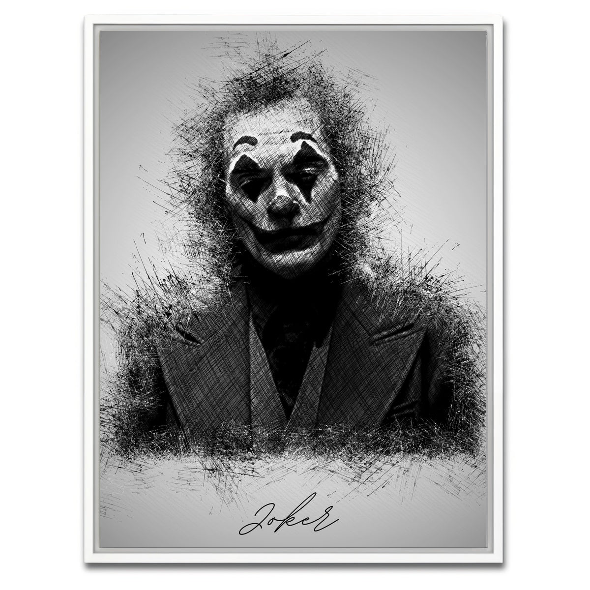 AUTO-MOCKUP WHITE | Joker Sketch | 1 Piece | White Framed Canvas | group=3x4