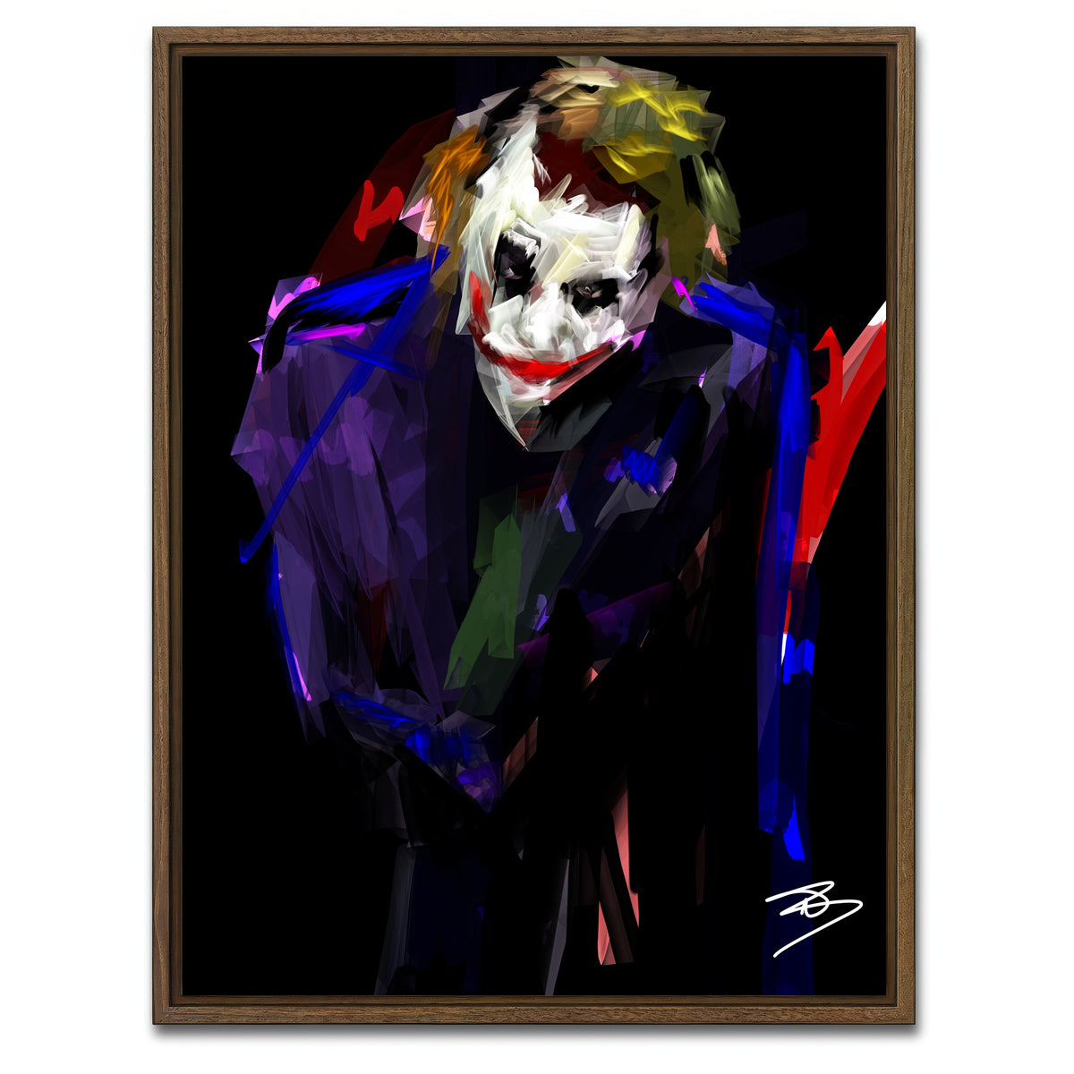 AUTO-MOCKUP WHITE | Joker why so serious | 1 Piece | Walnut Framed Canvas | group=3x4