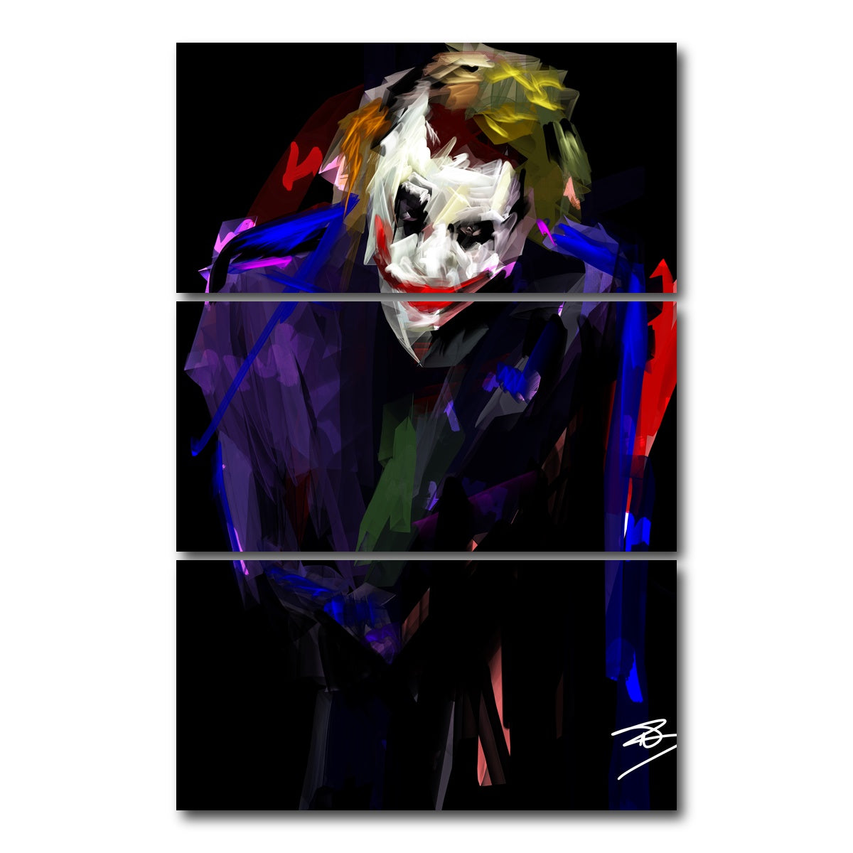 AUTO-MOCKUP WHITE | Joker why so serious | 3 Piece | Gallery Wrap Canvas | group=12x24_stacked