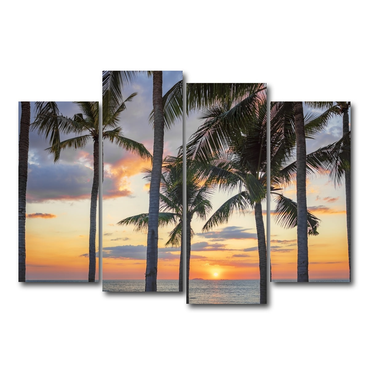 AUTO-MOCKUP WHITE | Jomtien Sunset | 4 Piece | Gallery Wrap Canvas | group=4_normal