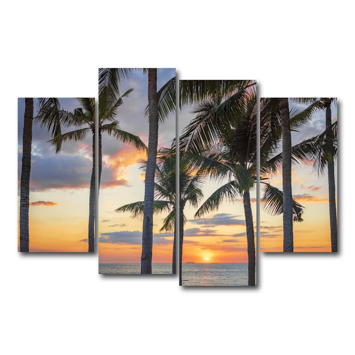 AUTO-MOCKUP WHITE | Jomtien Sunset | 4 Piece | Gallery Wrap Canvas | group=4_short