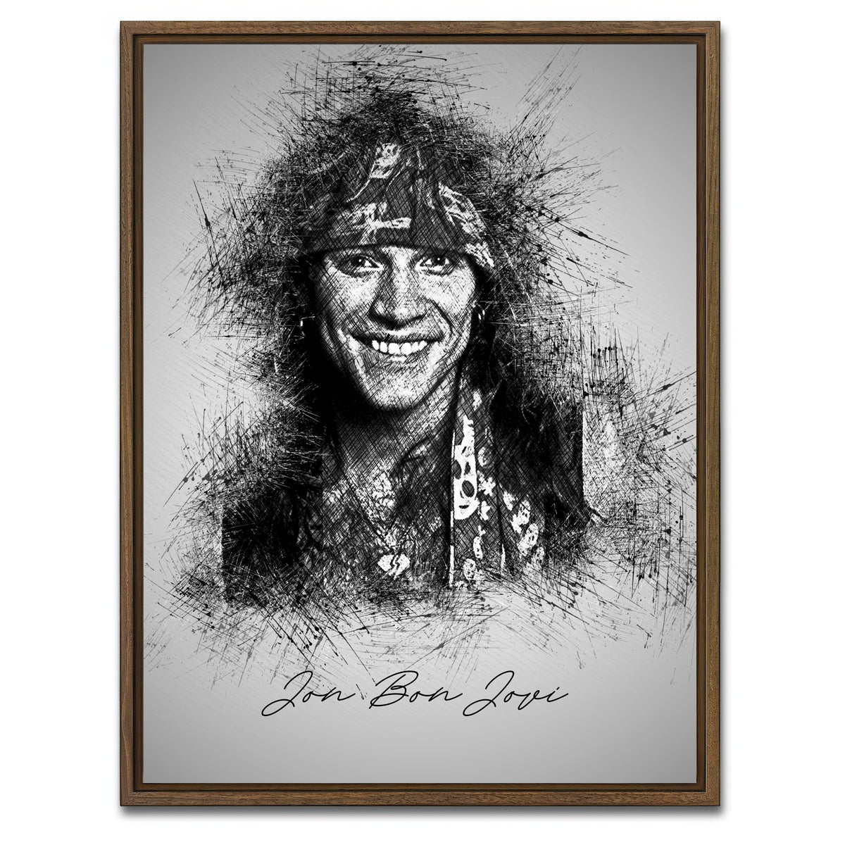 AUTO-MOCKUP WHITE | Jon Bon Jovi | 1 Piece | Walnut Framed Canvas | group=3x4