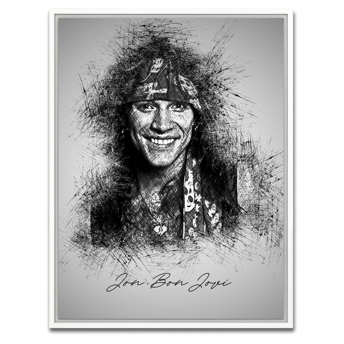 AUTO-MOCKUP WHITE | Jon Bon Jovi | 1 Piece | White Framed Canvas | group=3x4