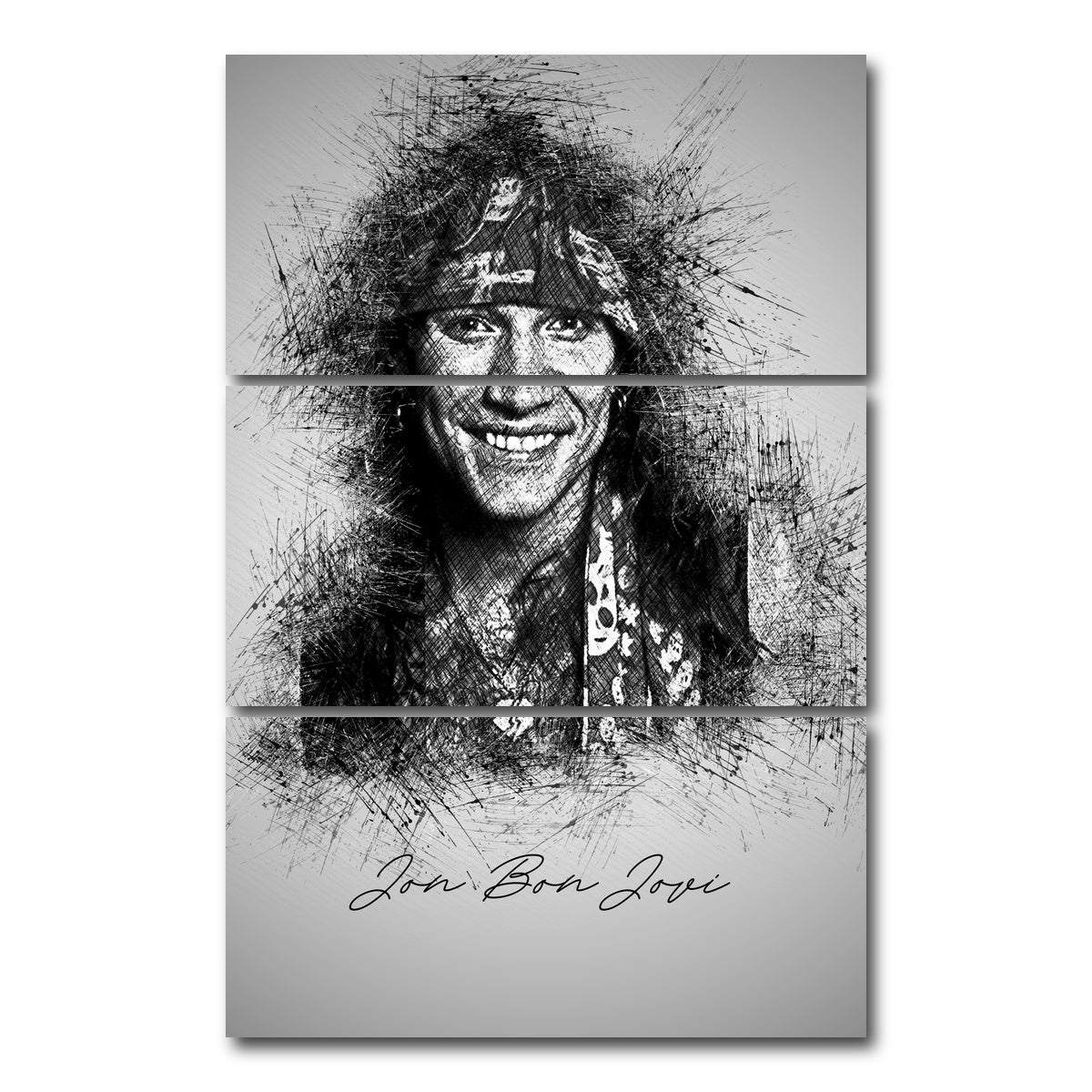 AUTO-MOCKUP WHITE | Jon Bon Jovi | 3 Piece | Gallery Wrap Canvas | group=12x24_stacked