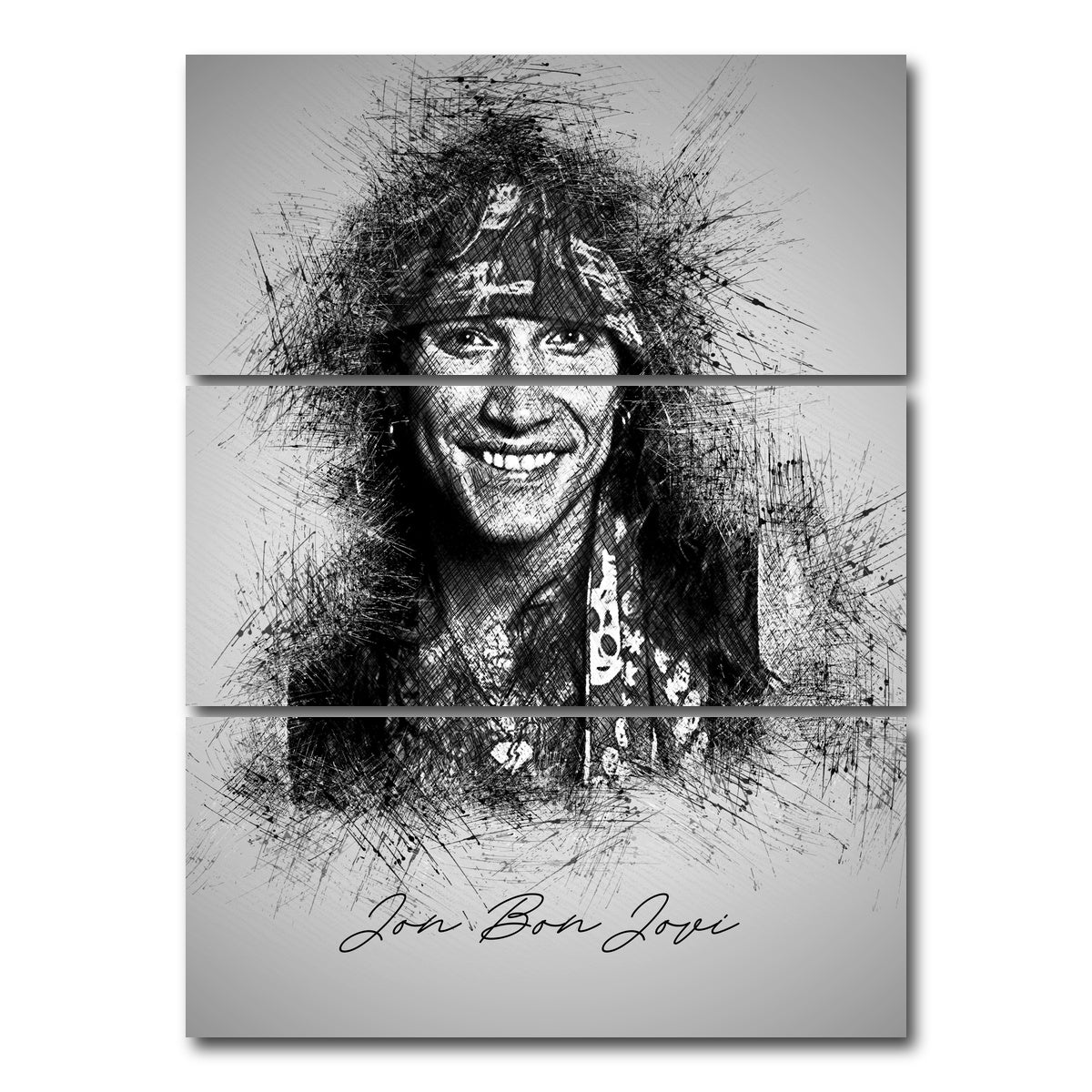 AUTO-MOCKUP WHITE | Jon Bon Jovi | 3 Piece | Gallery Wrap Canvas | group=8x18_stacked