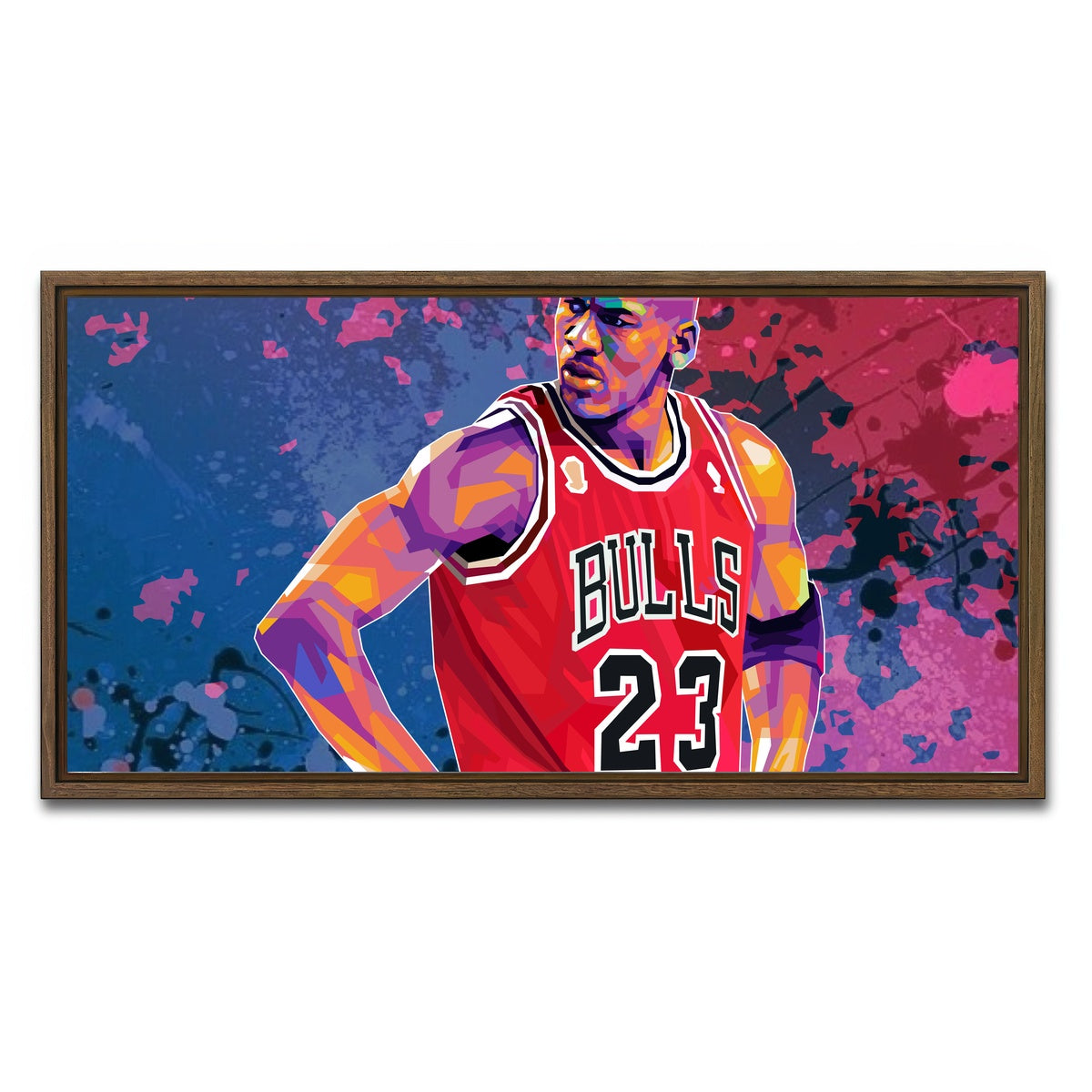 AUTO-MOCKUP WHITE | Jordan Splatter | 1 Piece | Walnut Framed Canvas | group=2x1