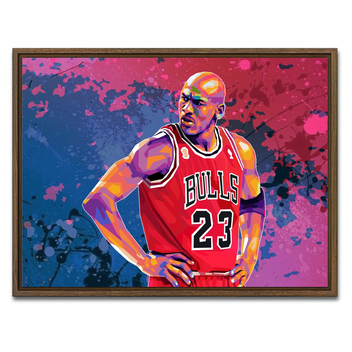 AUTO-MOCKUP WHITE | Jordan Splatter | 1 Piece | Walnut Framed Canvas | group=4x3
