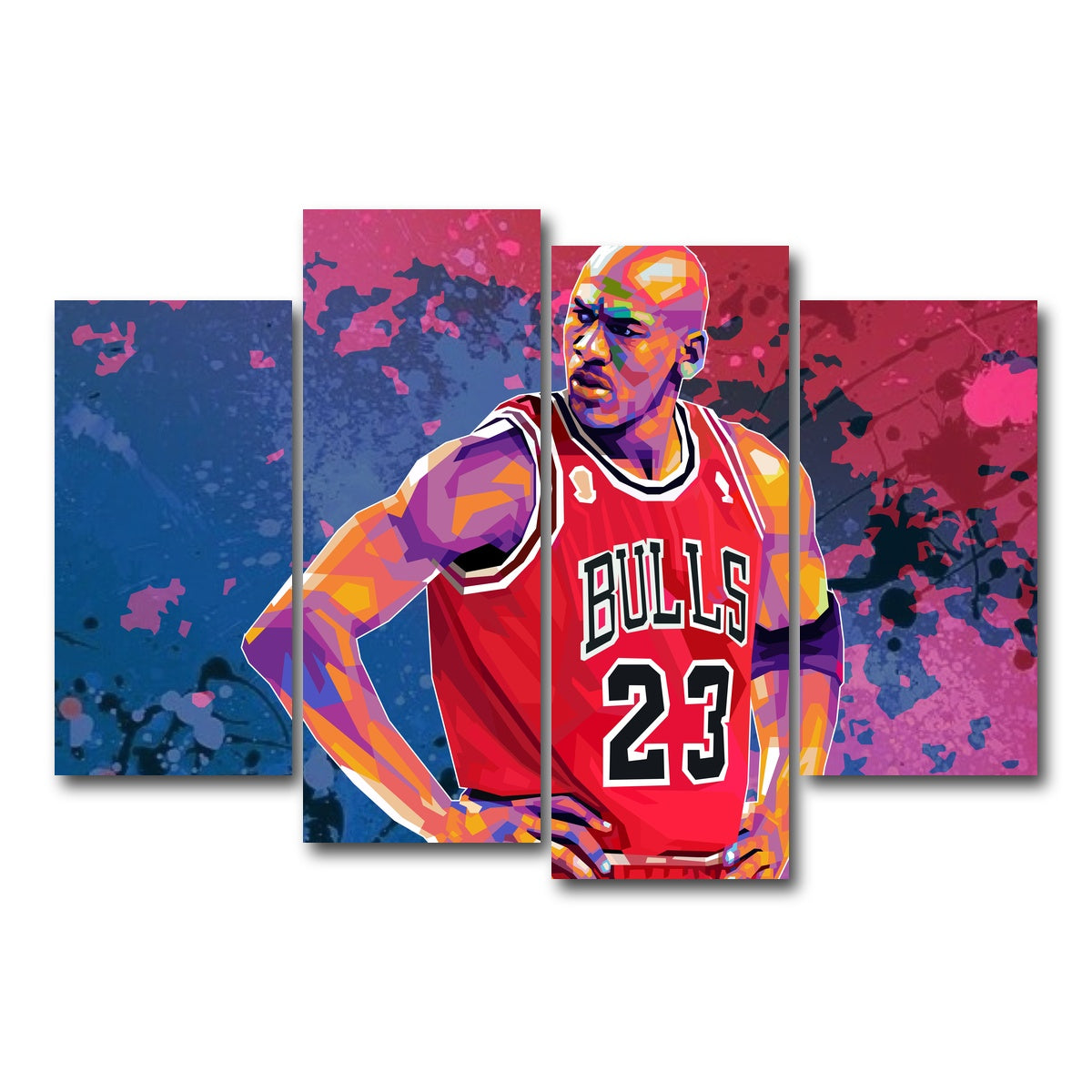 AUTO-MOCKUP WHITE | Jordan Splatter | 4 Piece | Gallery Wrap Canvas | group=4_short