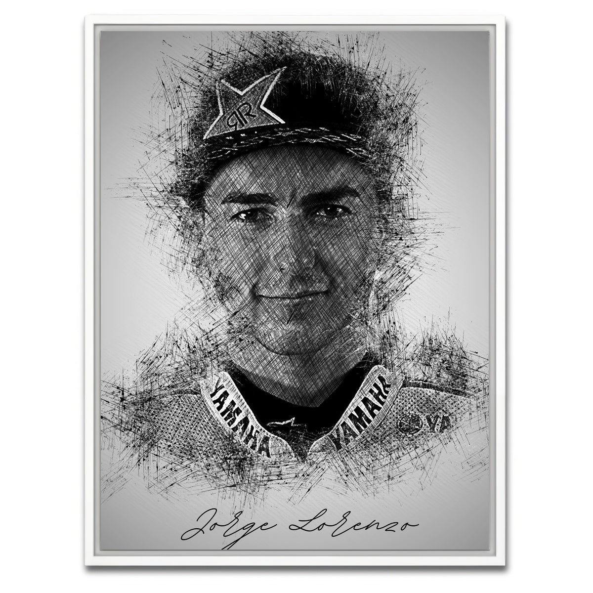 AUTO-MOCKUP WHITE | Jorge Lorenzo | 1 Piece | White Framed Canvas | group=3x4