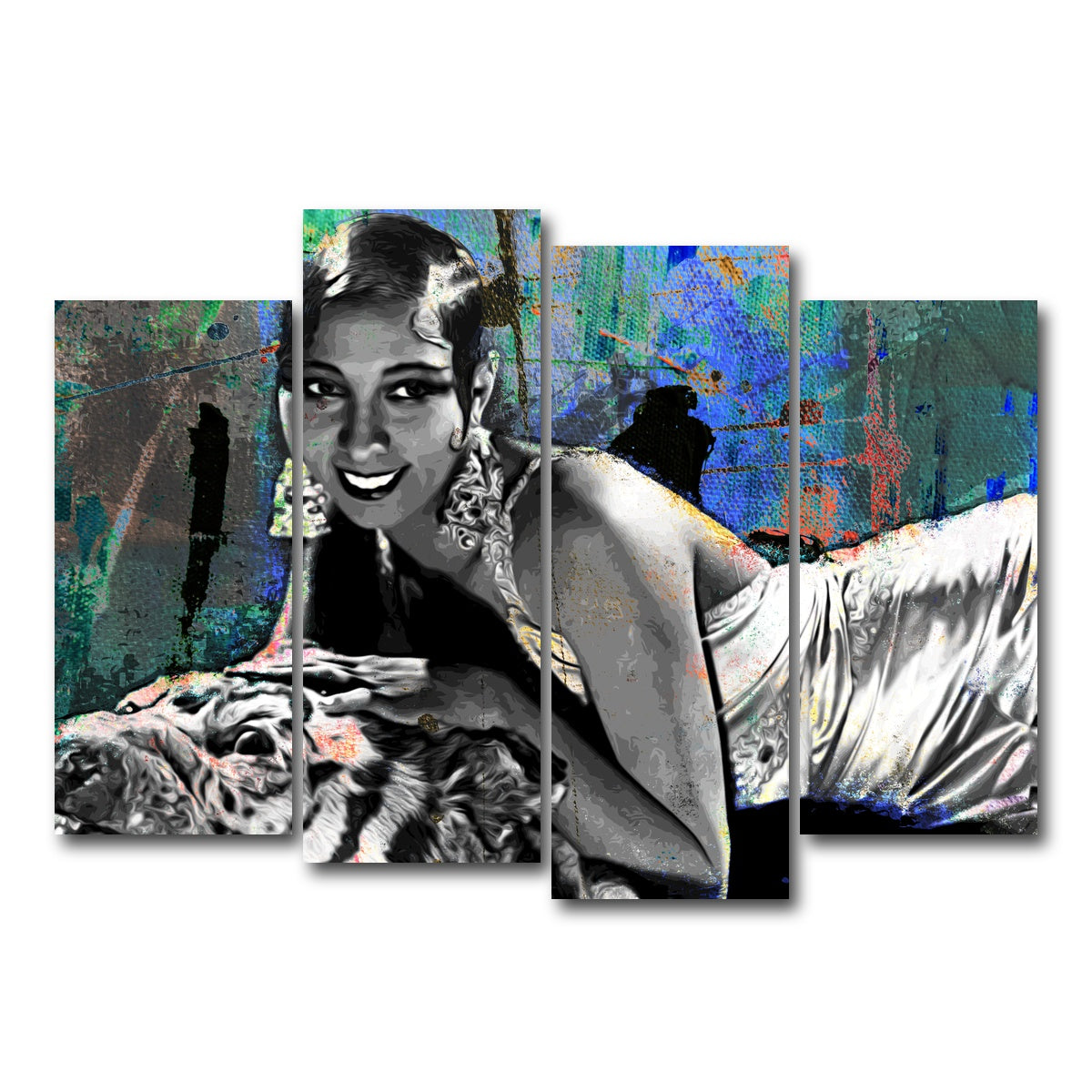 AUTO-MOCKUP WHITE | Josephine Baker | 4 Piece | Gallery Wrap Canvas | group=4_normal