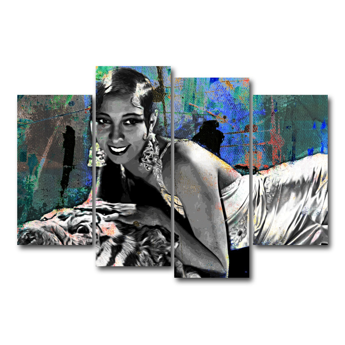 AUTO-MOCKUP WHITE | Josephine Baker | 4 Piece | Gallery Wrap Canvas | group=4_short