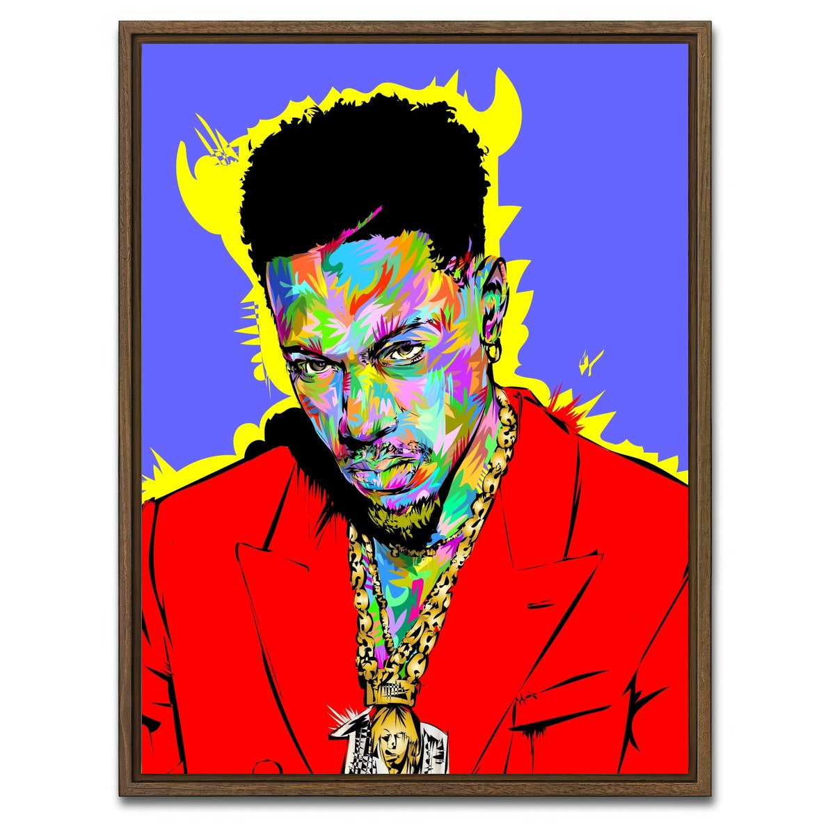 AUTO-MOCKUP WHITE | Josey Badass | 1 Piece | Walnut Framed Canvas | group=3x4