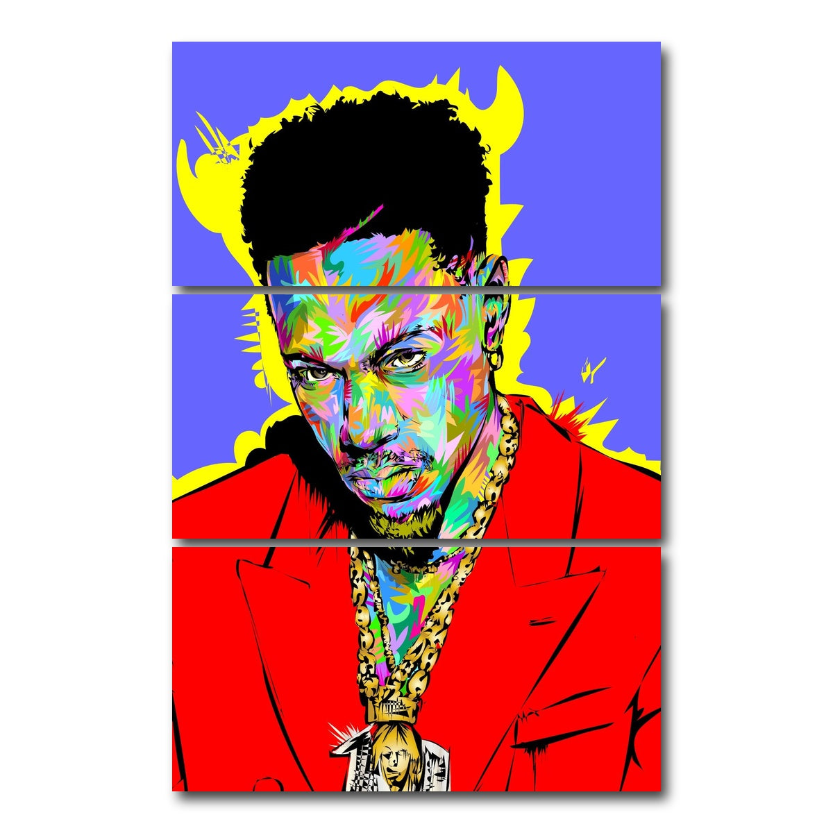 AUTO-MOCKUP WHITE | Josey Badass | 3 Piece | Gallery Wrap Canvas | group=12x24_stacked