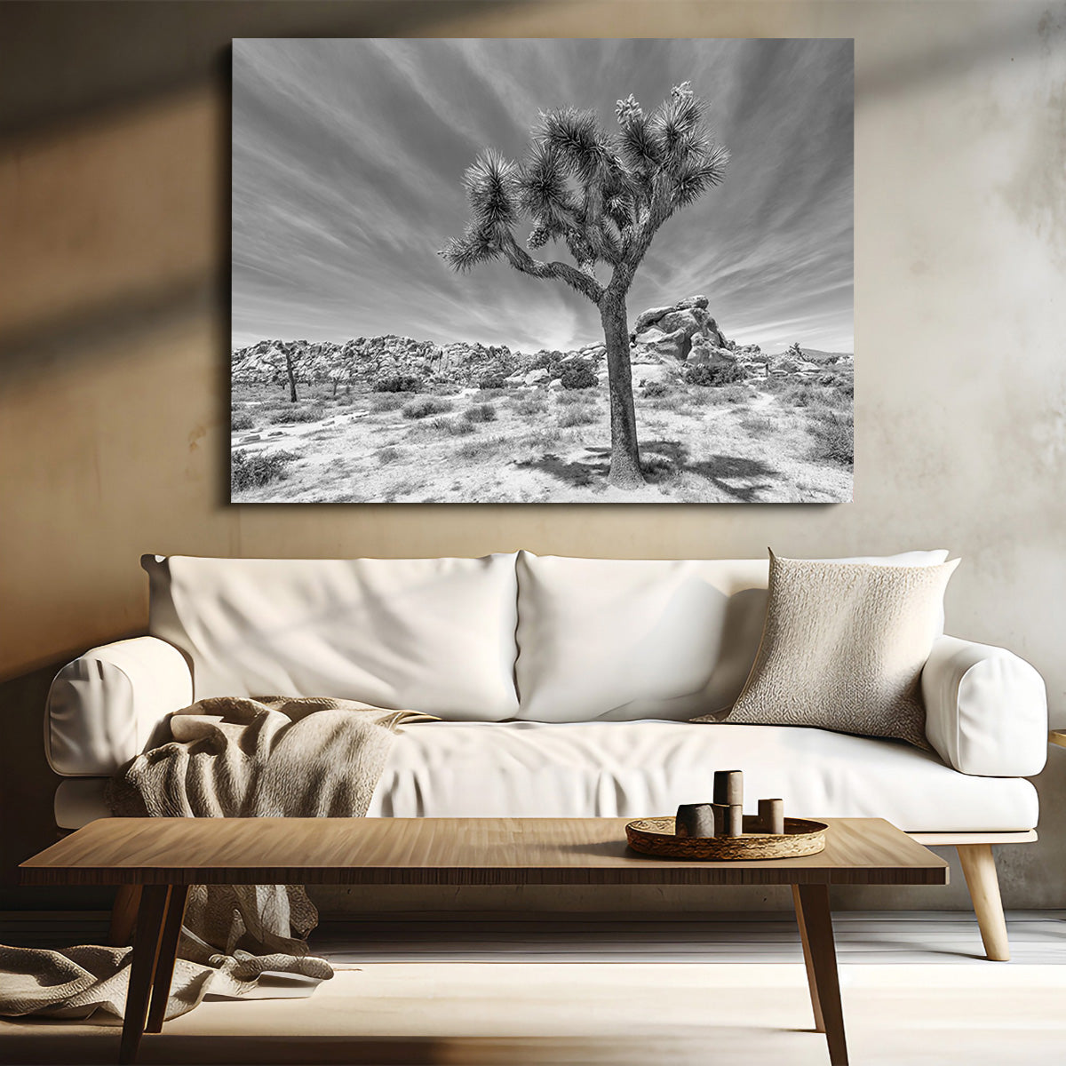 Joshua Tree National Park Inspirational Monochrome Wall Art