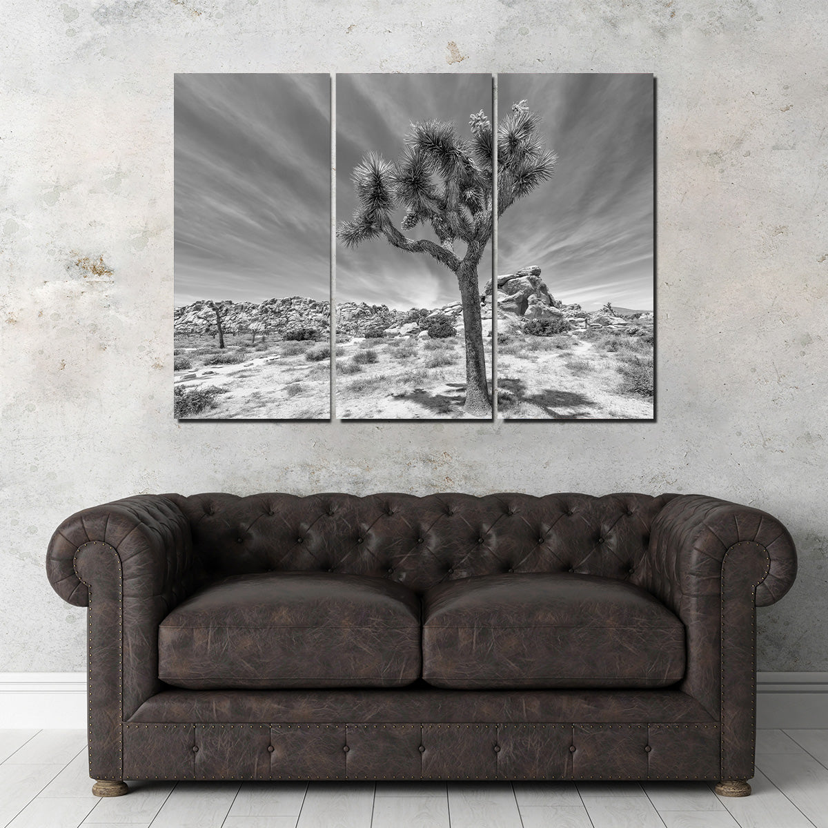 Joshua Tree National Park Inspirational Monochrome Wall Art