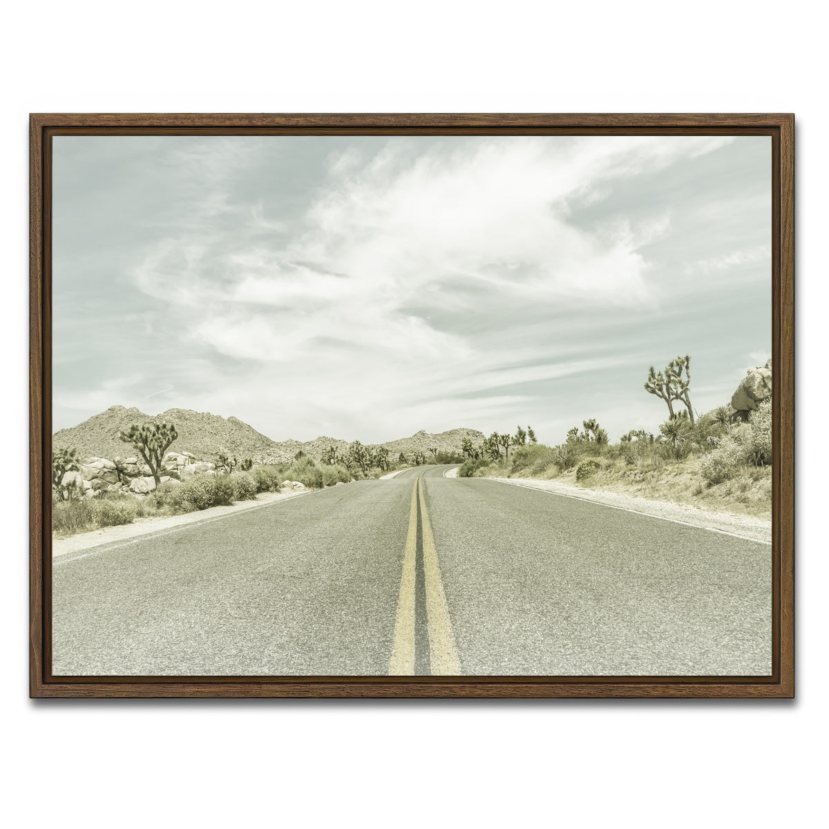 AUTO-MOCKUP WHITE | Joshua Trees Park Boulevard | 1 Piece | Walnut Framed Canvas | group=4x3
