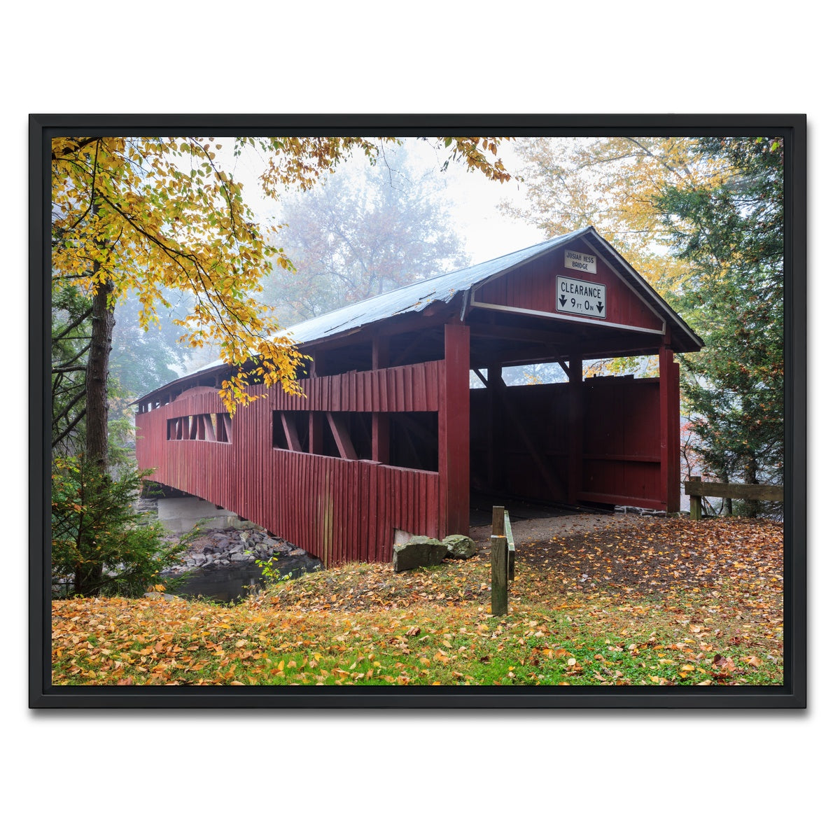 AUTO-MOCKUP WHITE | Josiah Hess Covered Bridge | 1 Piece | Black Framed Canvas | group=4x3