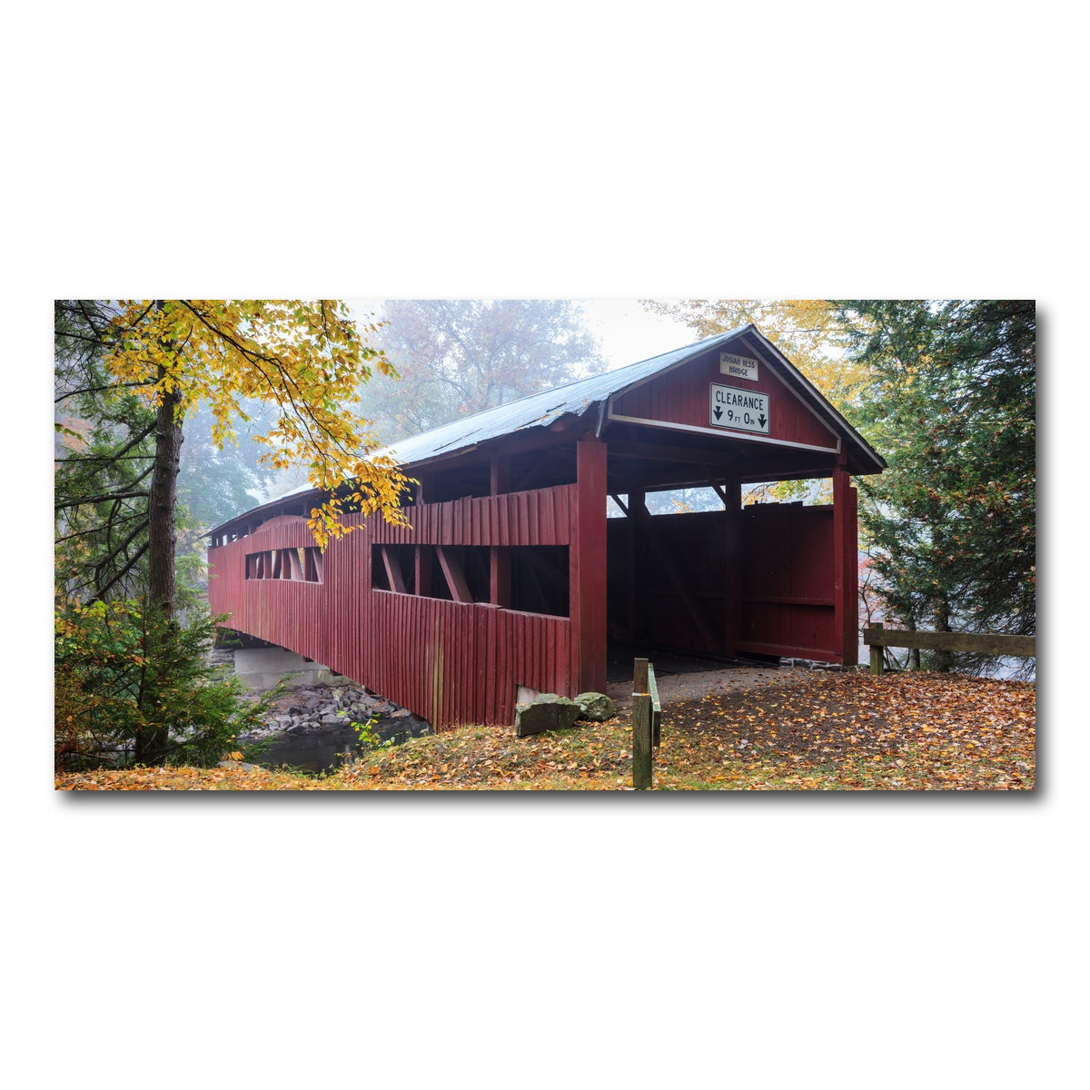 AUTO-MOCKUP WHITE | Josiah Hess Covered Bridge | 1 Piece | Gallery Wrap Canvas | group=2x1