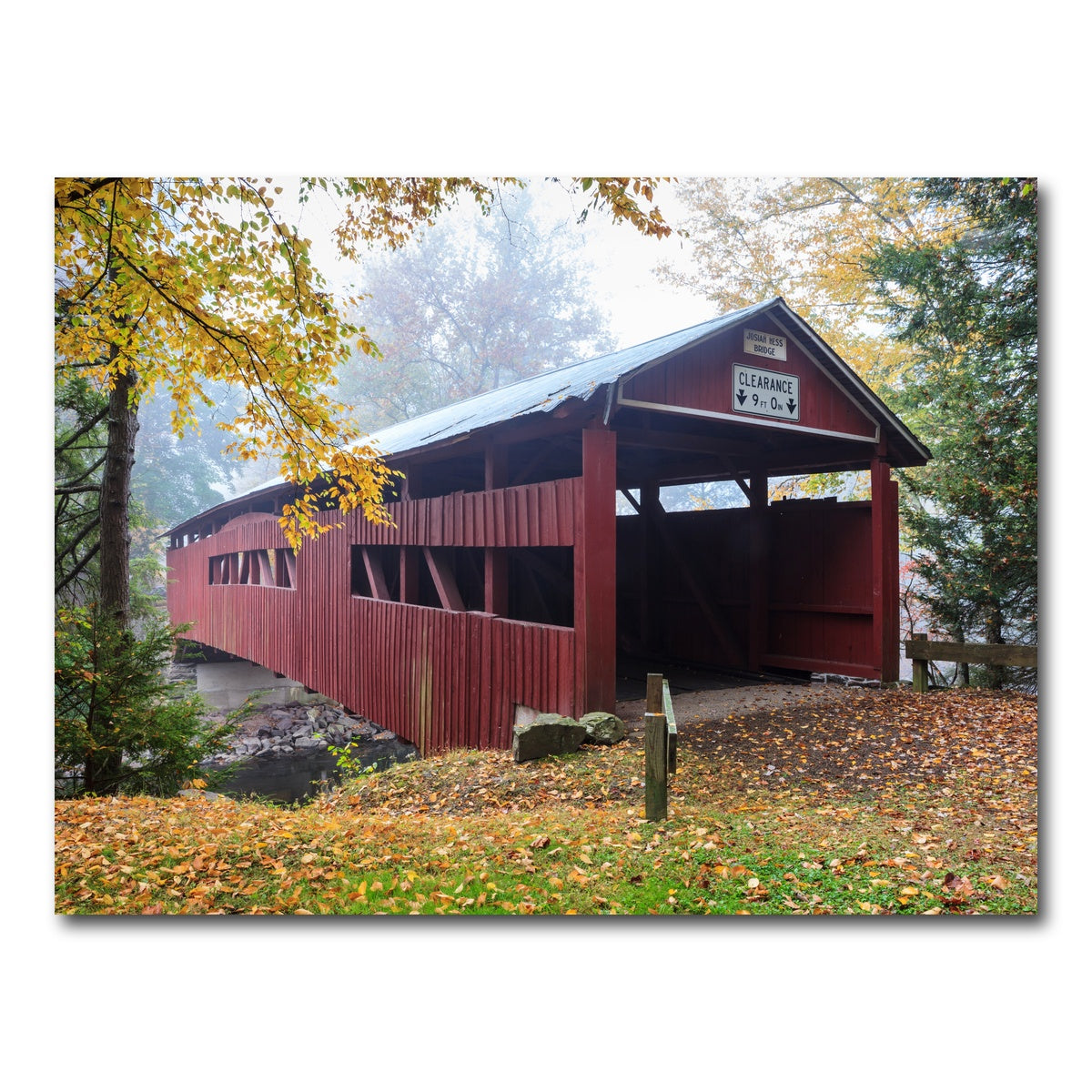 AUTO-MOCKUP WHITE | Josiah Hess Covered Bridge | 1 Piece | Gallery Wrap Canvas | group=4x3