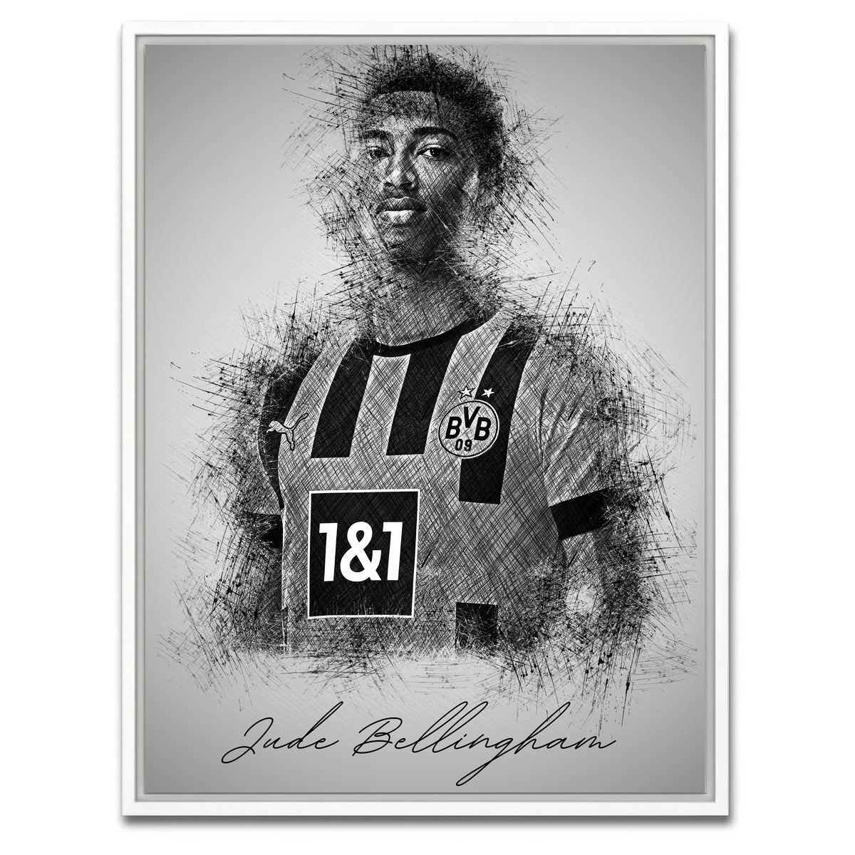 AUTO-MOCKUP WHITE | Jude Bellingham | 1 Piece | White Framed Canvas | group=3x4