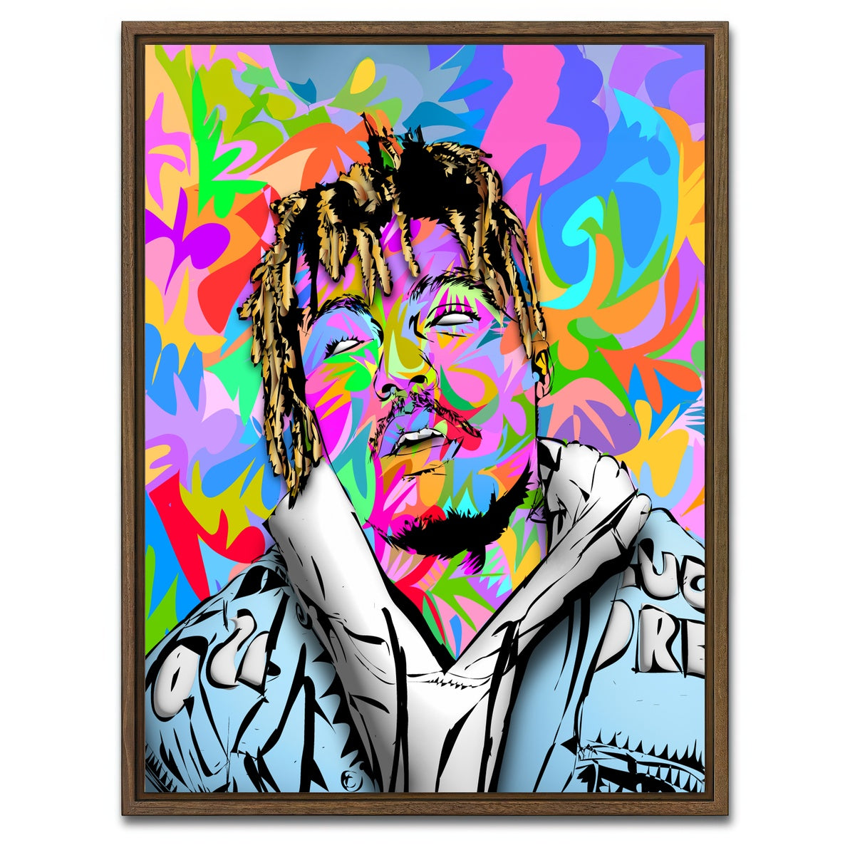 AUTO-MOCKUP WHITE | Juice WRLD Color | 1 Piece | Walnut Framed Canvas | group=3x4