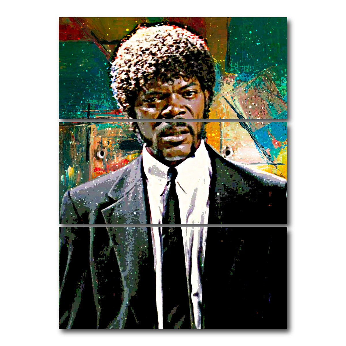 AUTO-MOCKUP WHITE | Jules Winnfield | 3 Piece | Gallery Wrap Canvas | group=8x18_stacked