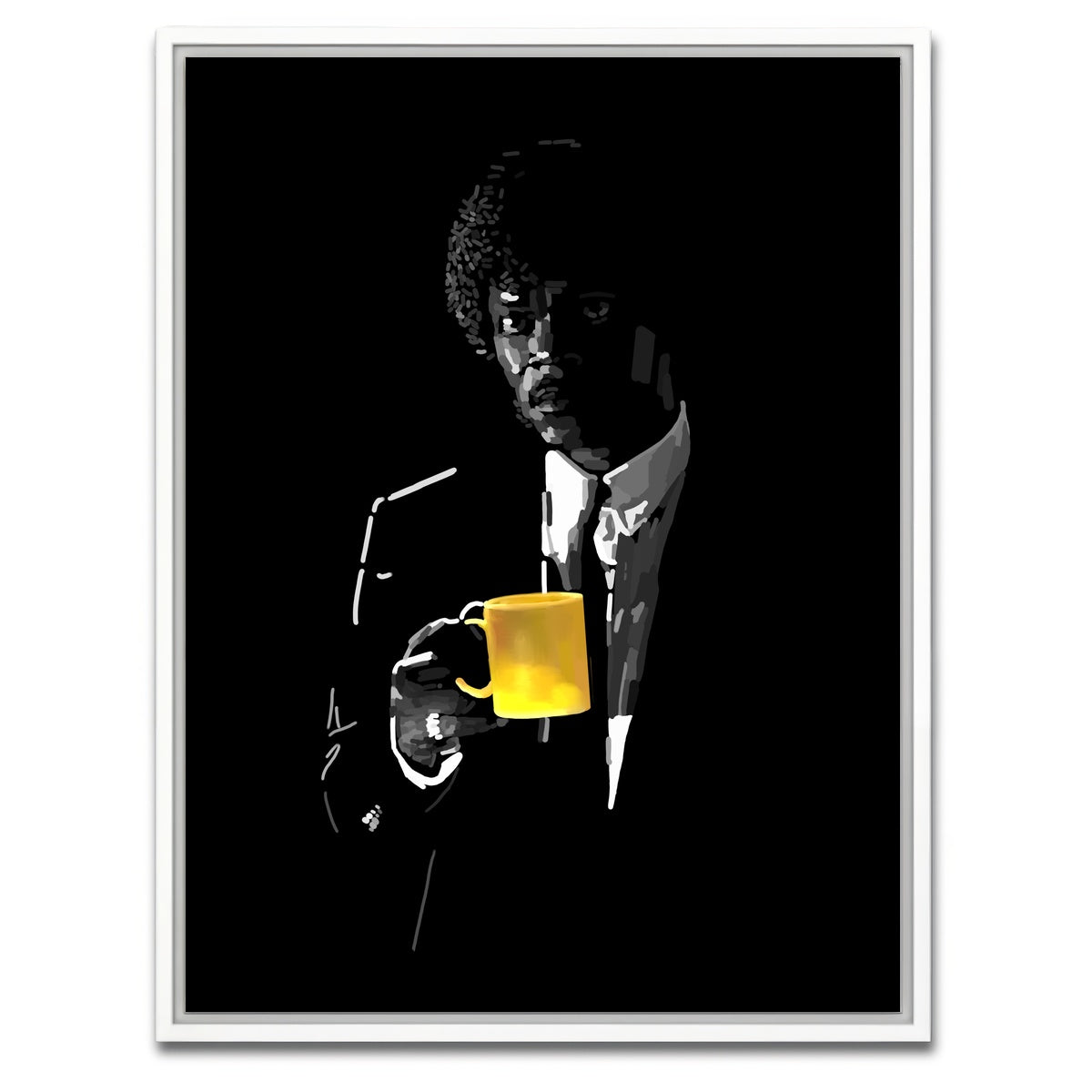 AUTO-MOCKUP WHITE | Jules and His Mug | 1 Piece | White Framed Canvas | group=3x4