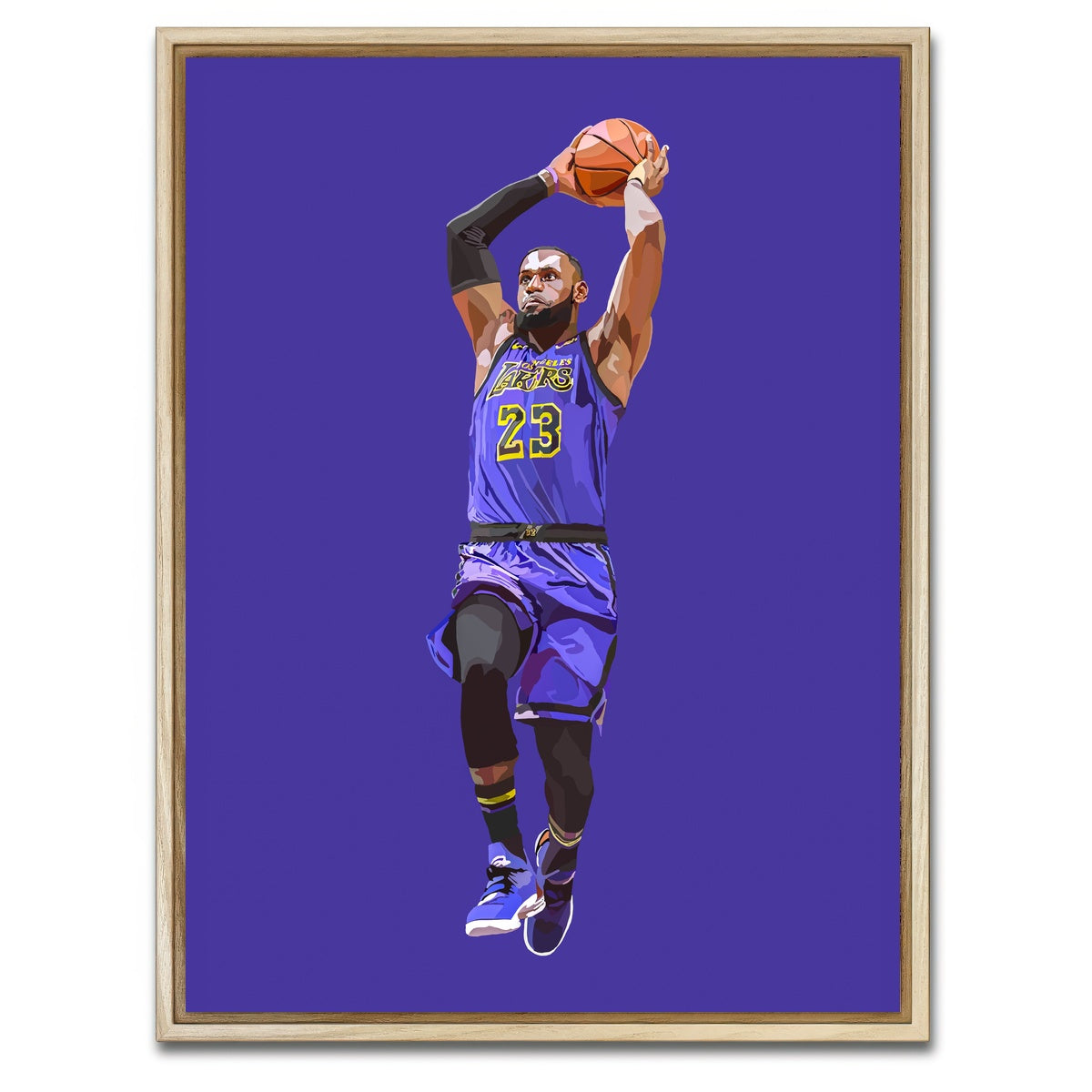 AUTO-MOCKUP WHITE | Jumping Lebron | 1 Piece | Natural Framed Canvas | group=3x4